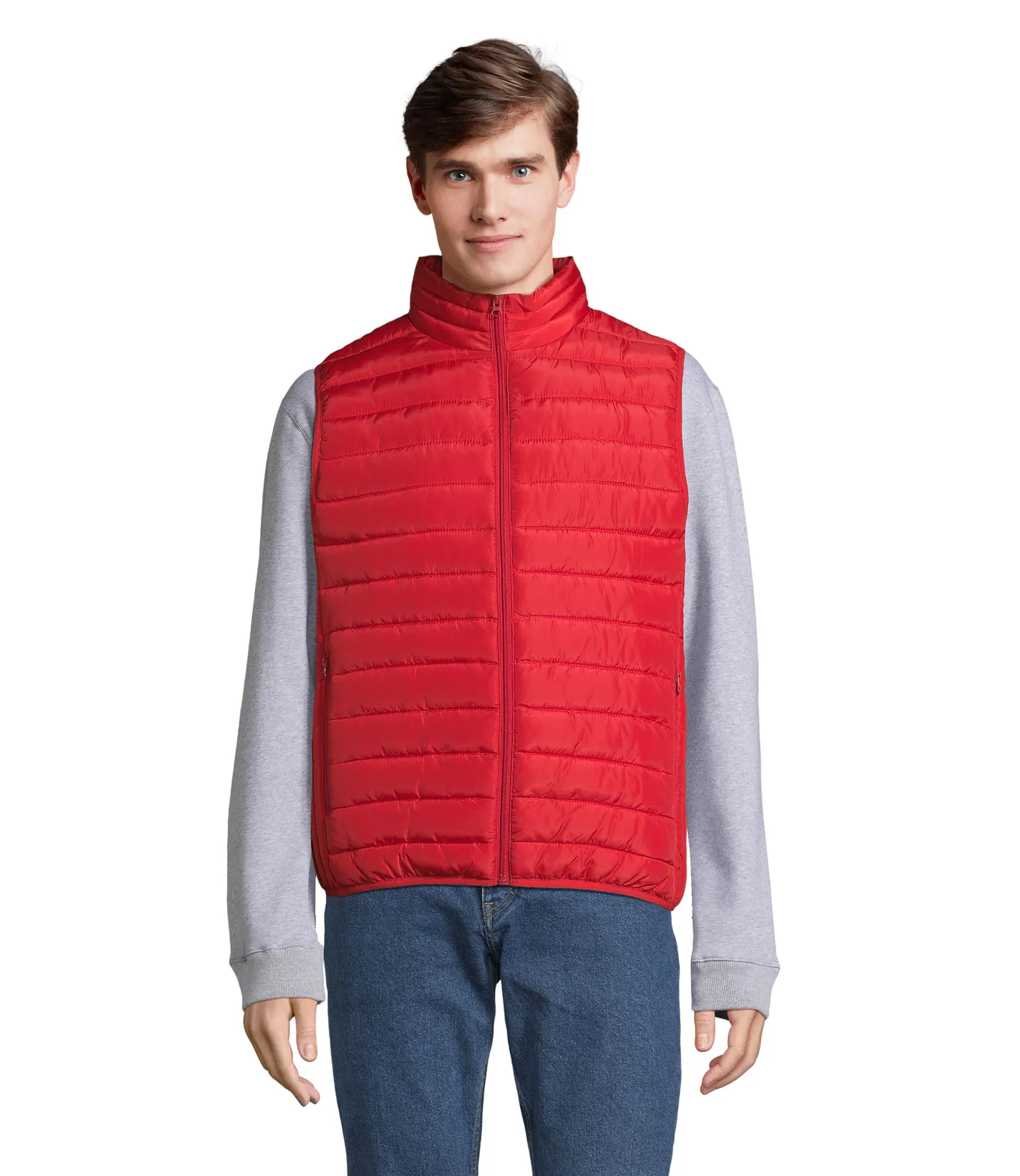 Gilet SOL'S Stream BW Men, Red, su modello, fronte