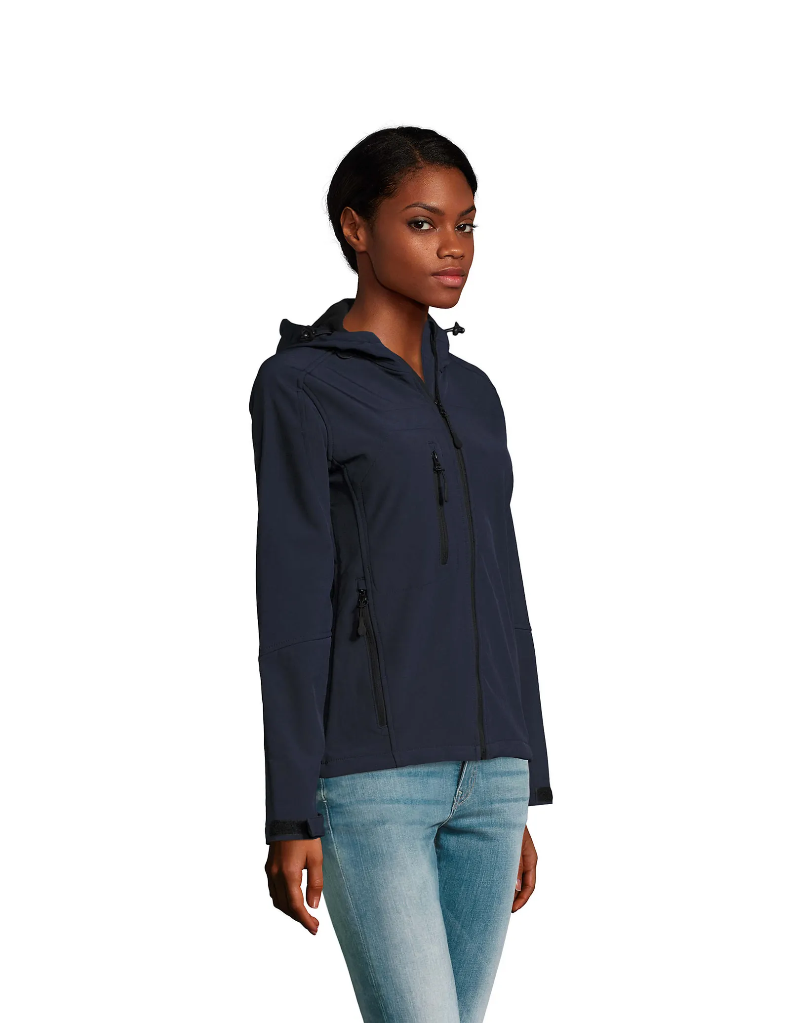 Softshell SOL'S Replay Women, French navy, su modello, lato