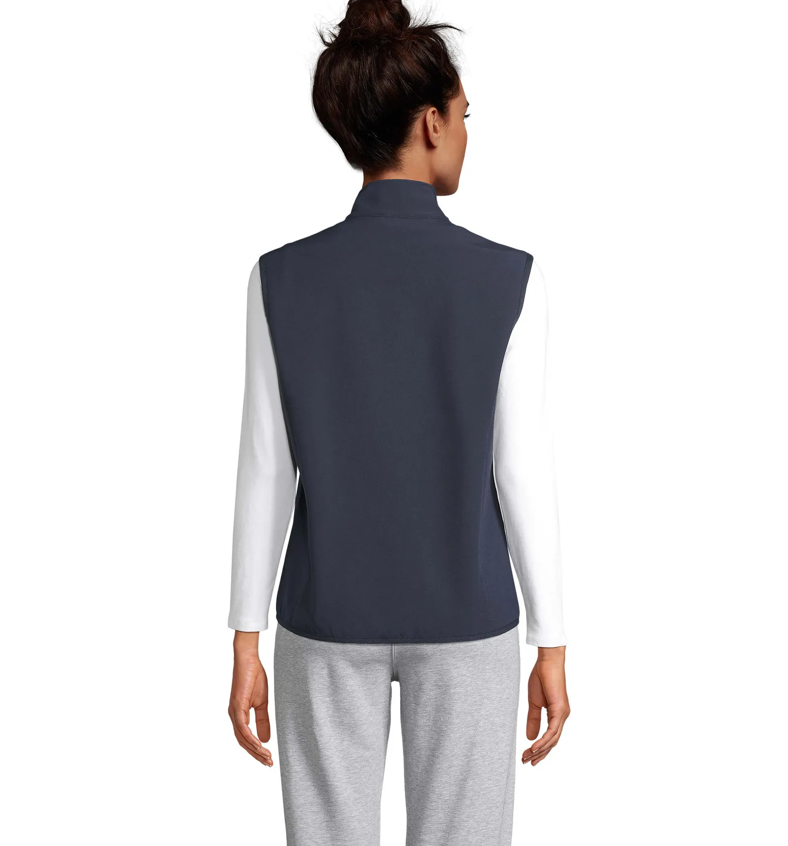 Gilet SOL'S Falcon BW Women, Abyss blue, su modello, retro