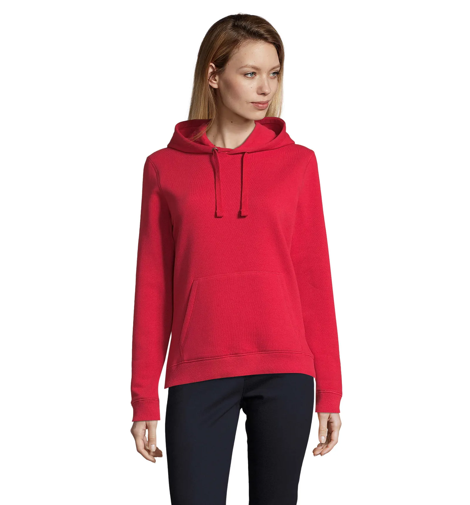 Felpa con cappuccio SOL'S Spencer Women, Red, su modello, fronte