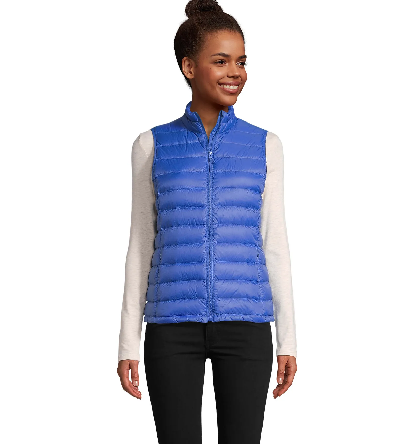Gilet SOL'S Wilson BW Women, Royal blue, su modello, fronte