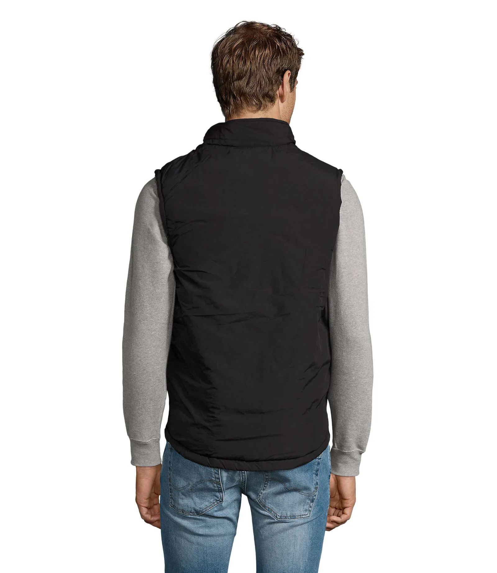 Gilet SOL'S Wells, Black, su modello, retro