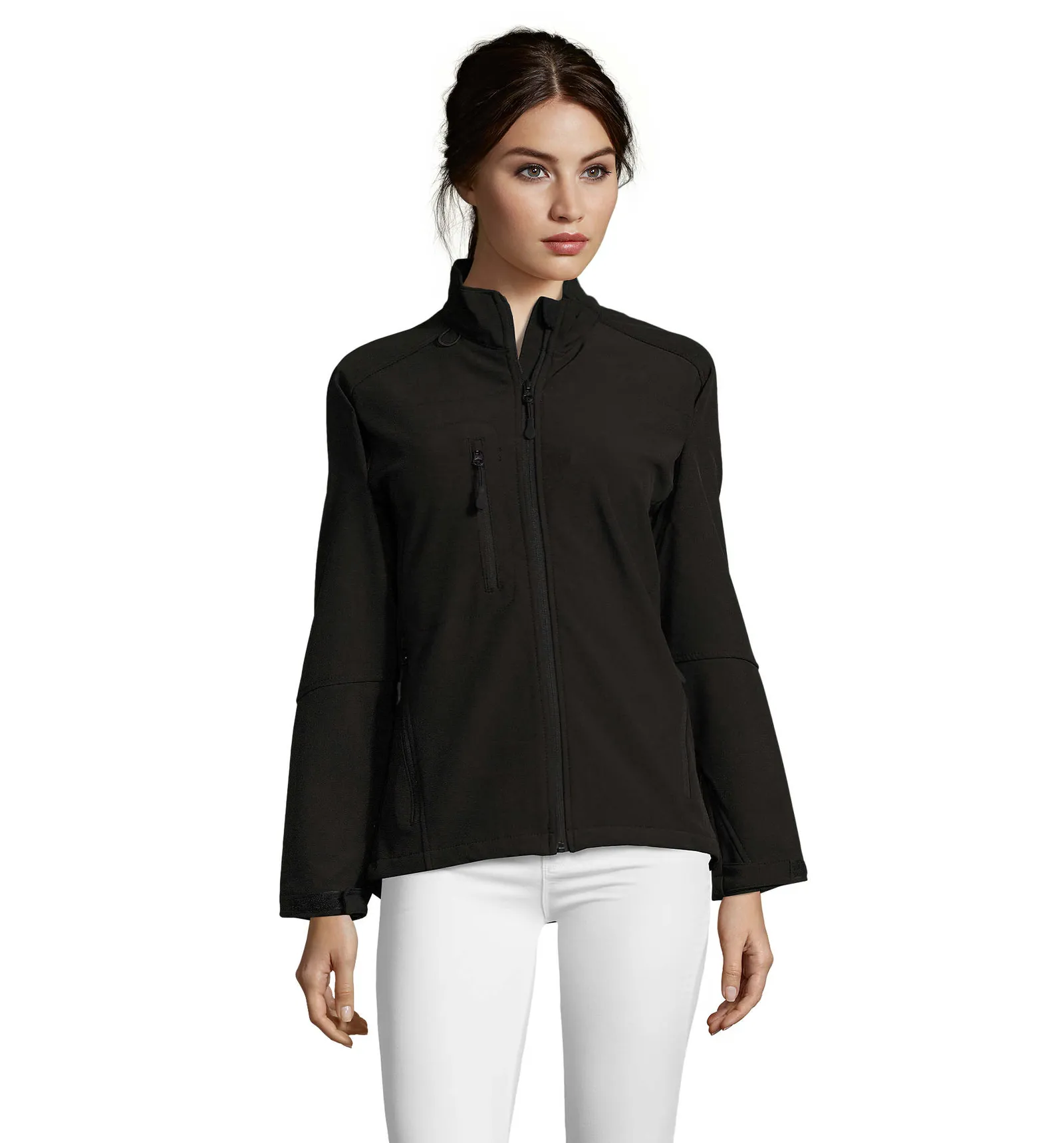 Softshell SOL'S Roxy, Black, su modello, fronte