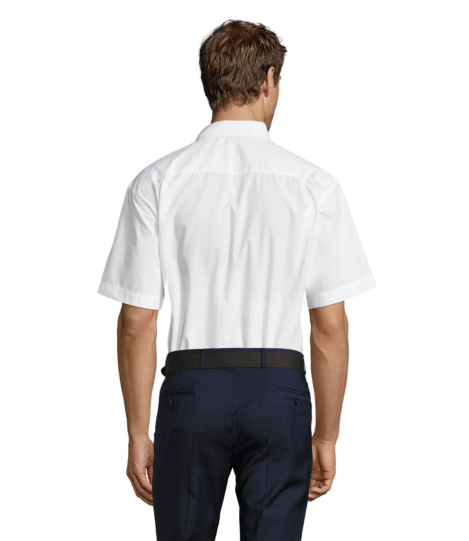 Camicia manica corta SOL'S Bristol, White, su modello, retro