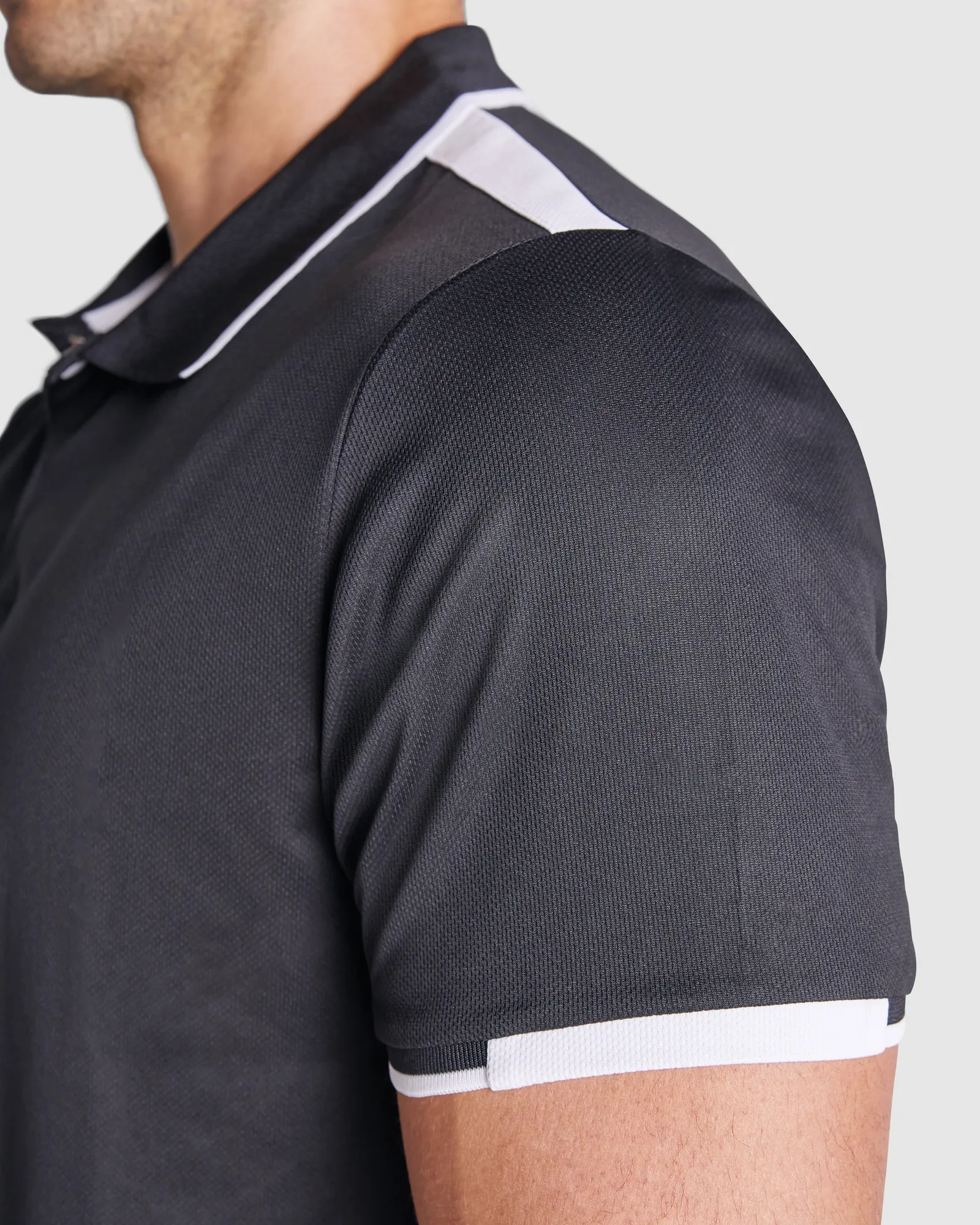 Polo tecnica Roly Tamil, Nero/Bianco, dettaglio 4