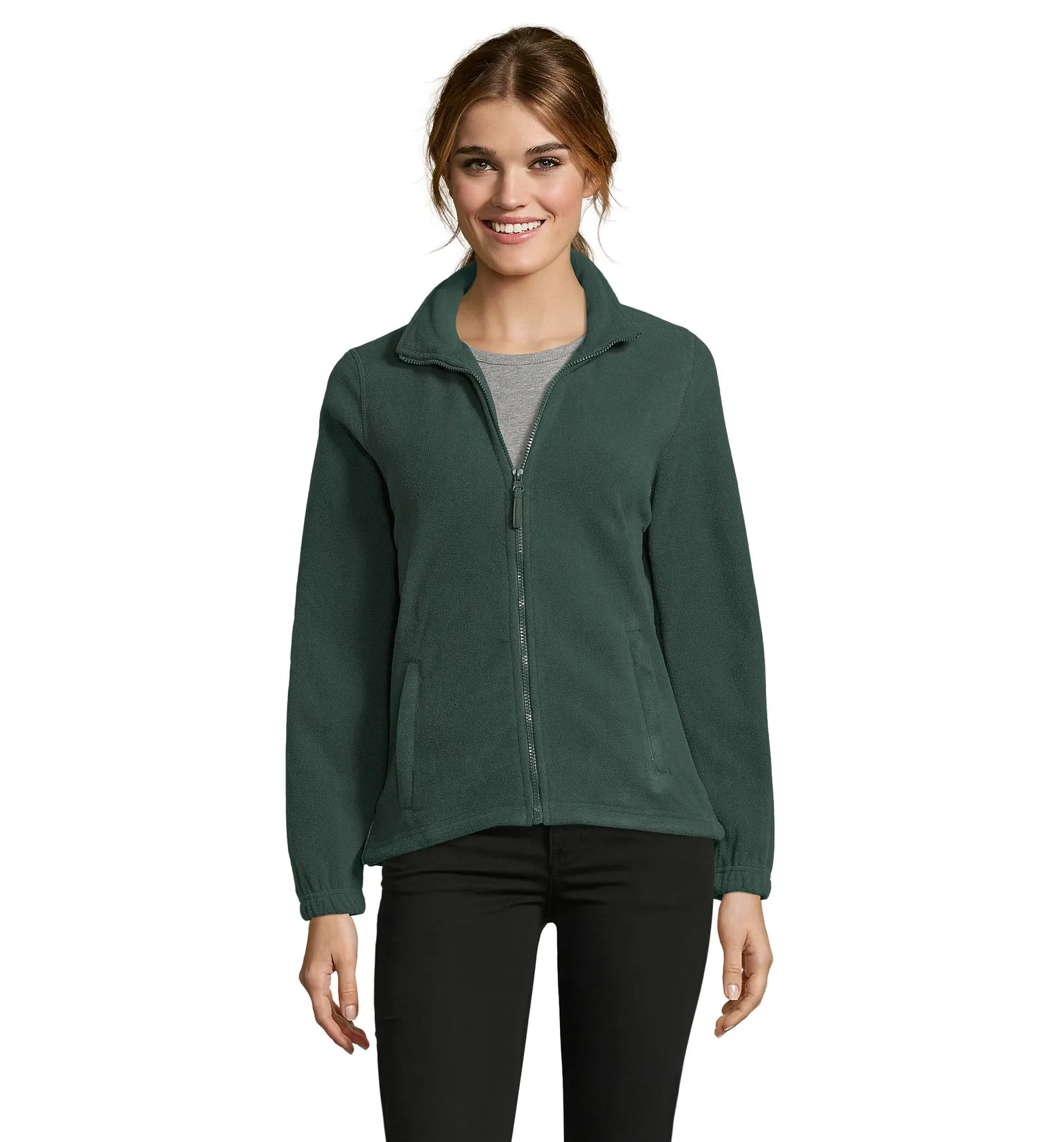 Pile SOL'S North Women, Fir green, su modello, fronte