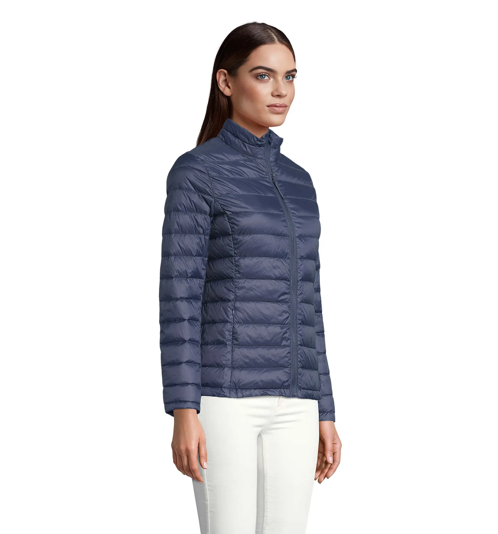 Giubbotto SOL'S Wilson Women, French navy, su modello, lato