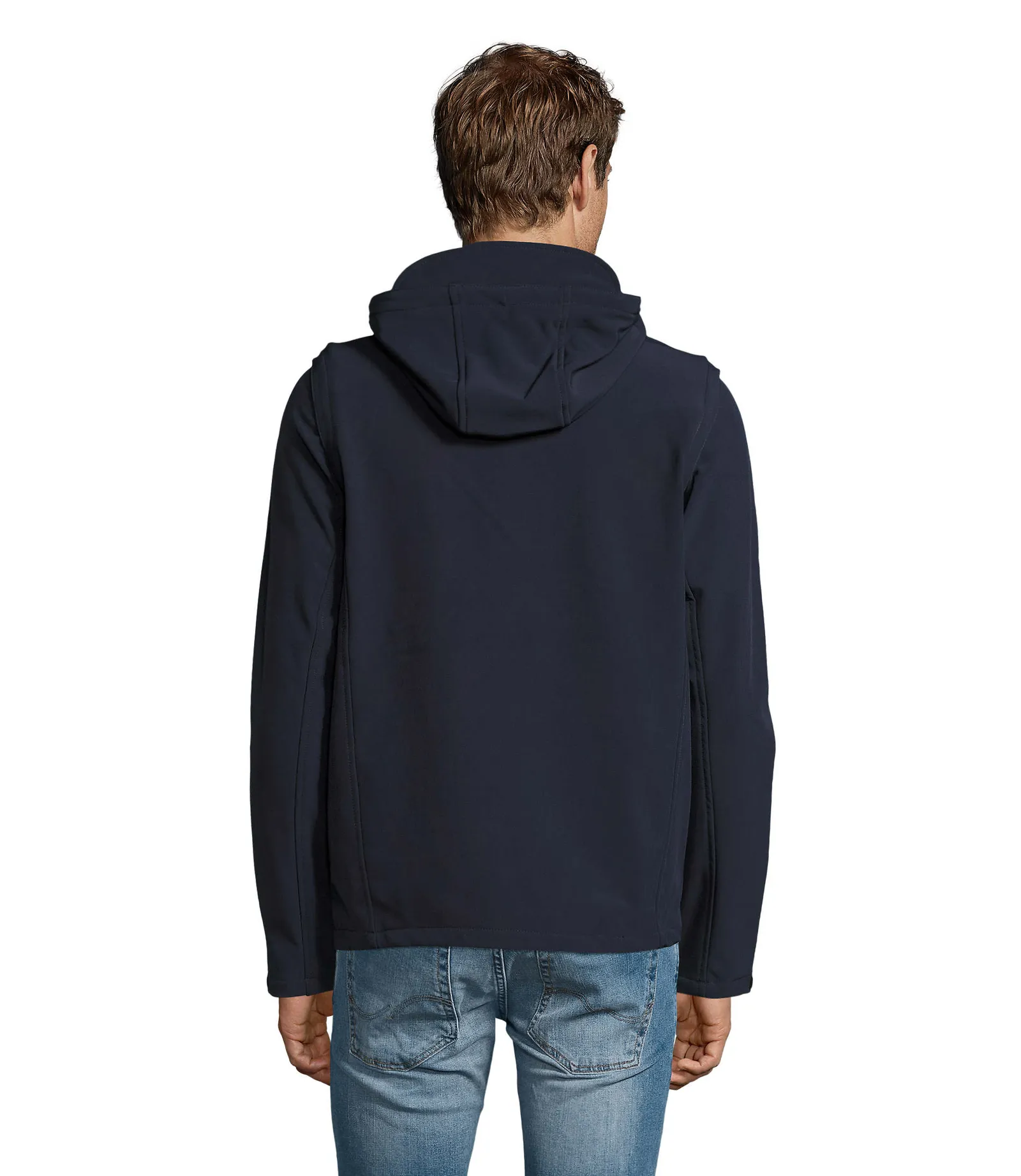 Softshell SOL'S Transformer, French navy, su modello, retro