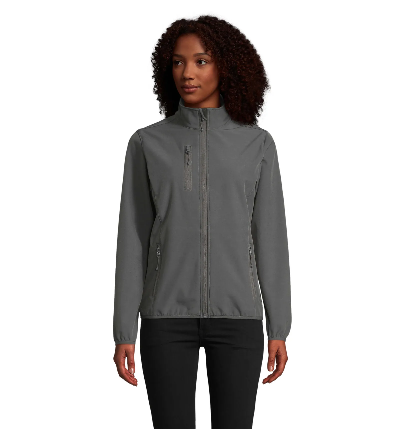 Softshell SOL'S Falcon Women, Charcoal grey, su modello, fronte