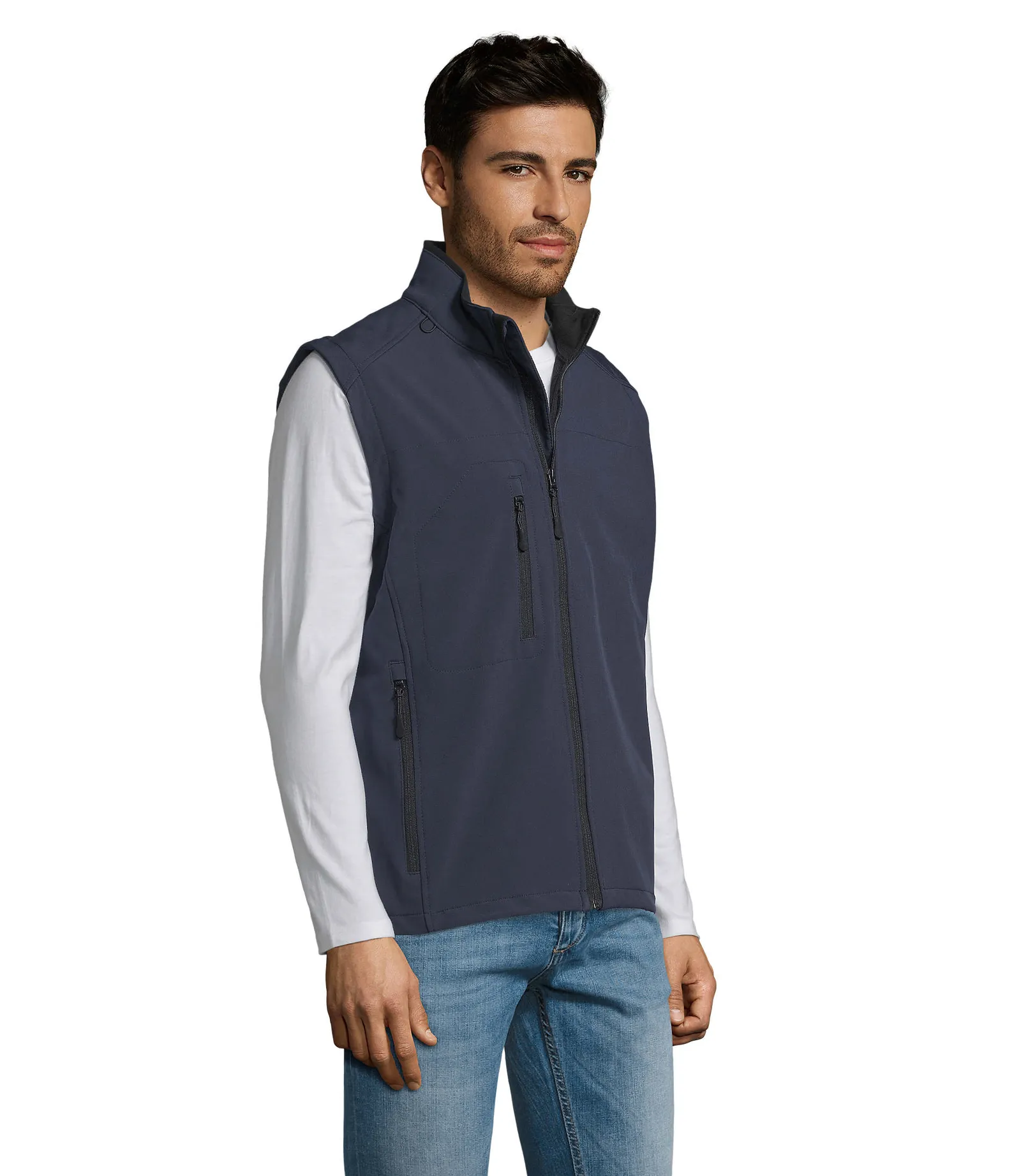 Gilet SOL'S Rallye Men, French navy, su modello, lato