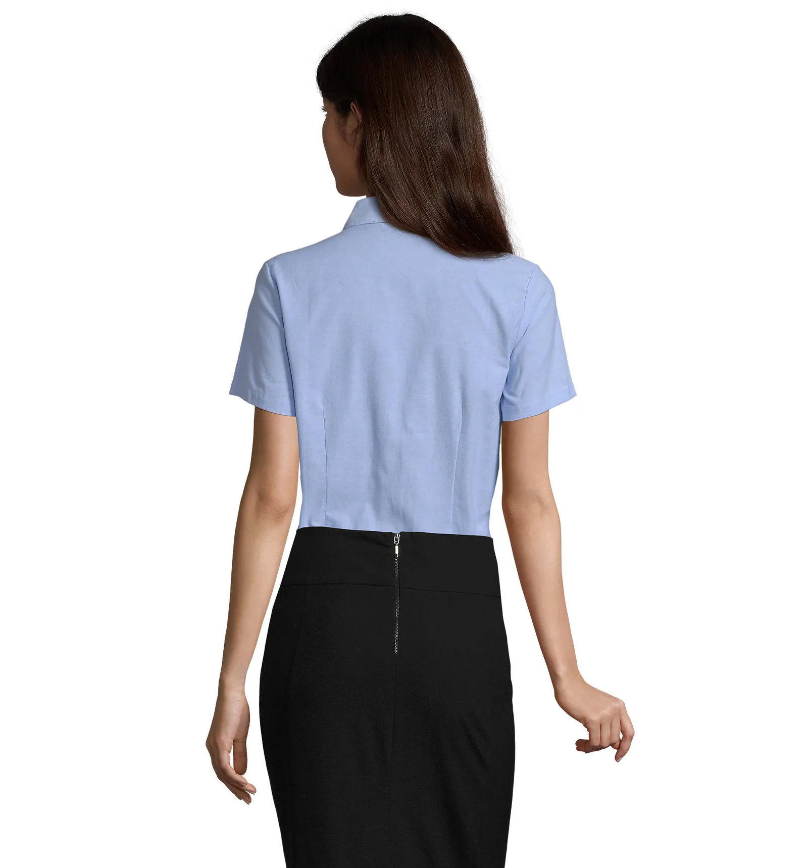Camicia manica corta SOL'S Elite, Sky blue, su modello, retro