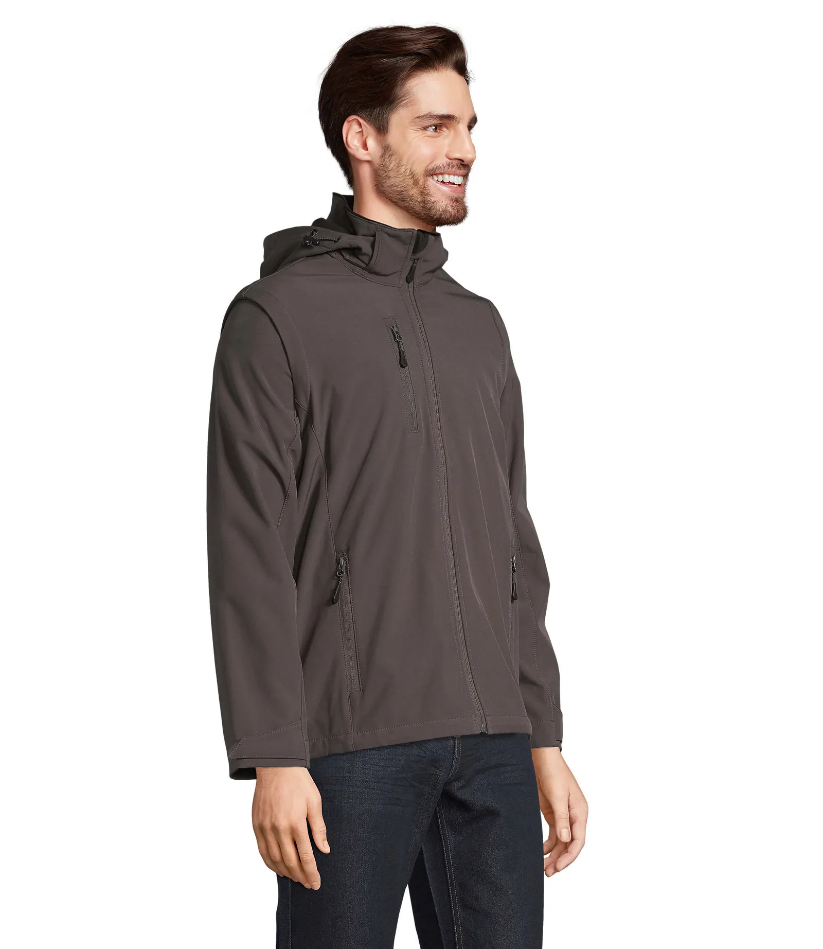 Softshell SOL'S Falcon 3in1, Charcoal grey, su modello, retro