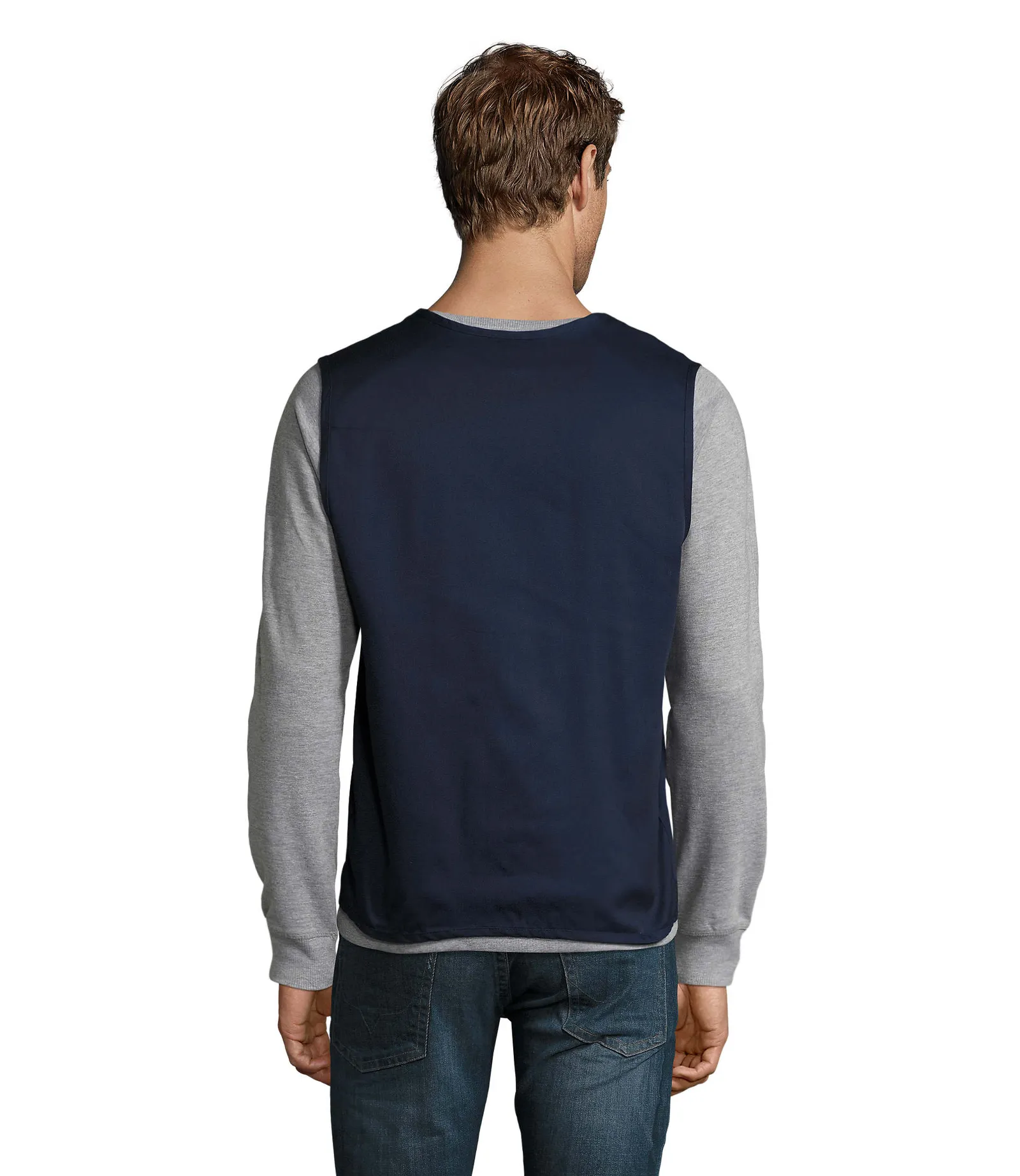 Gilet SOL'S Wallace, French navy, su modello, retro