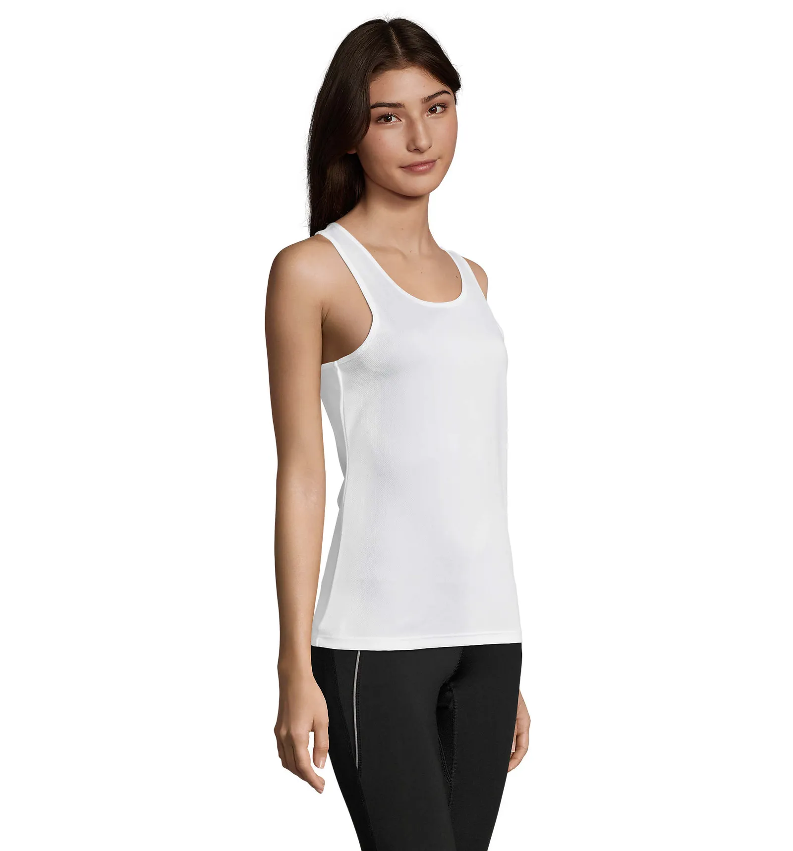 Canotta SOL'S Sporty TT Women, White, su modello, lato