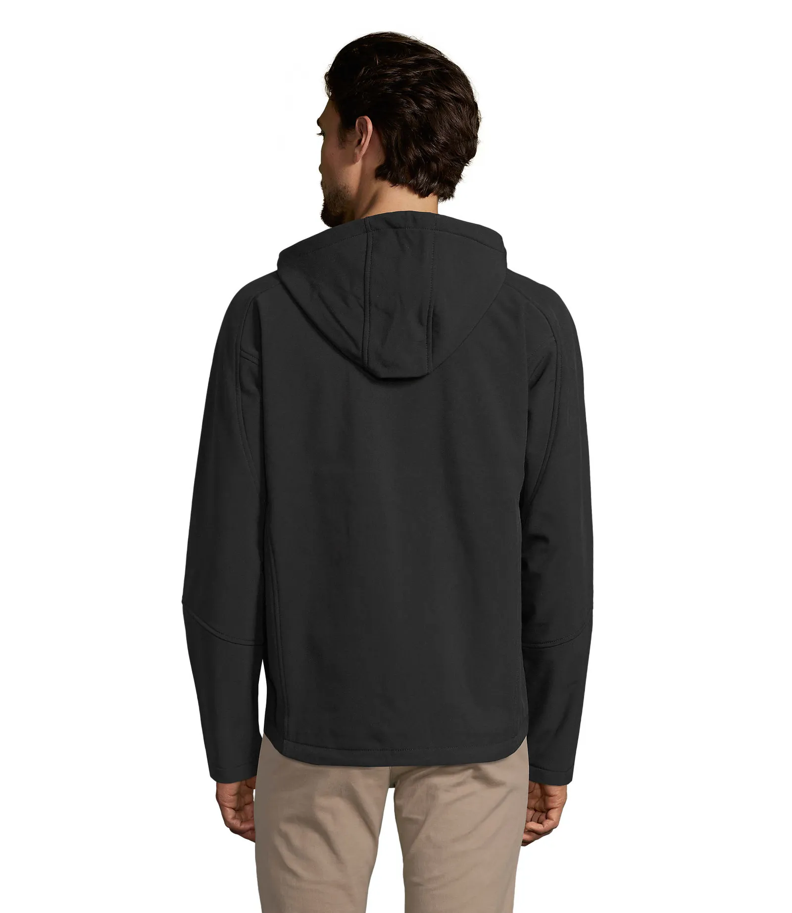 Softshell SOL'S Replay Men, Black, su modello, retro