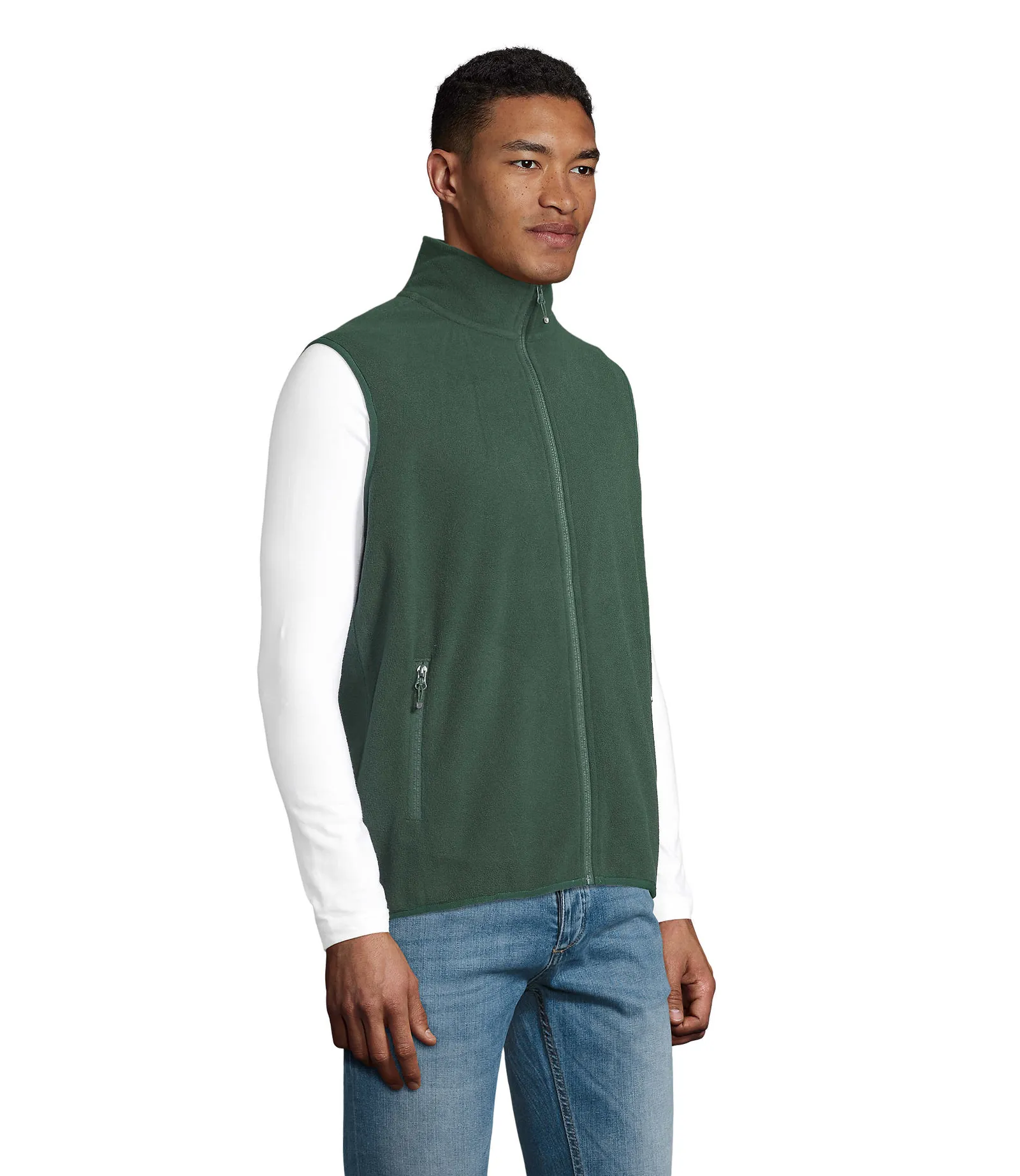 Gilet SOL'S Factor BW, Forest green, su modello, lato