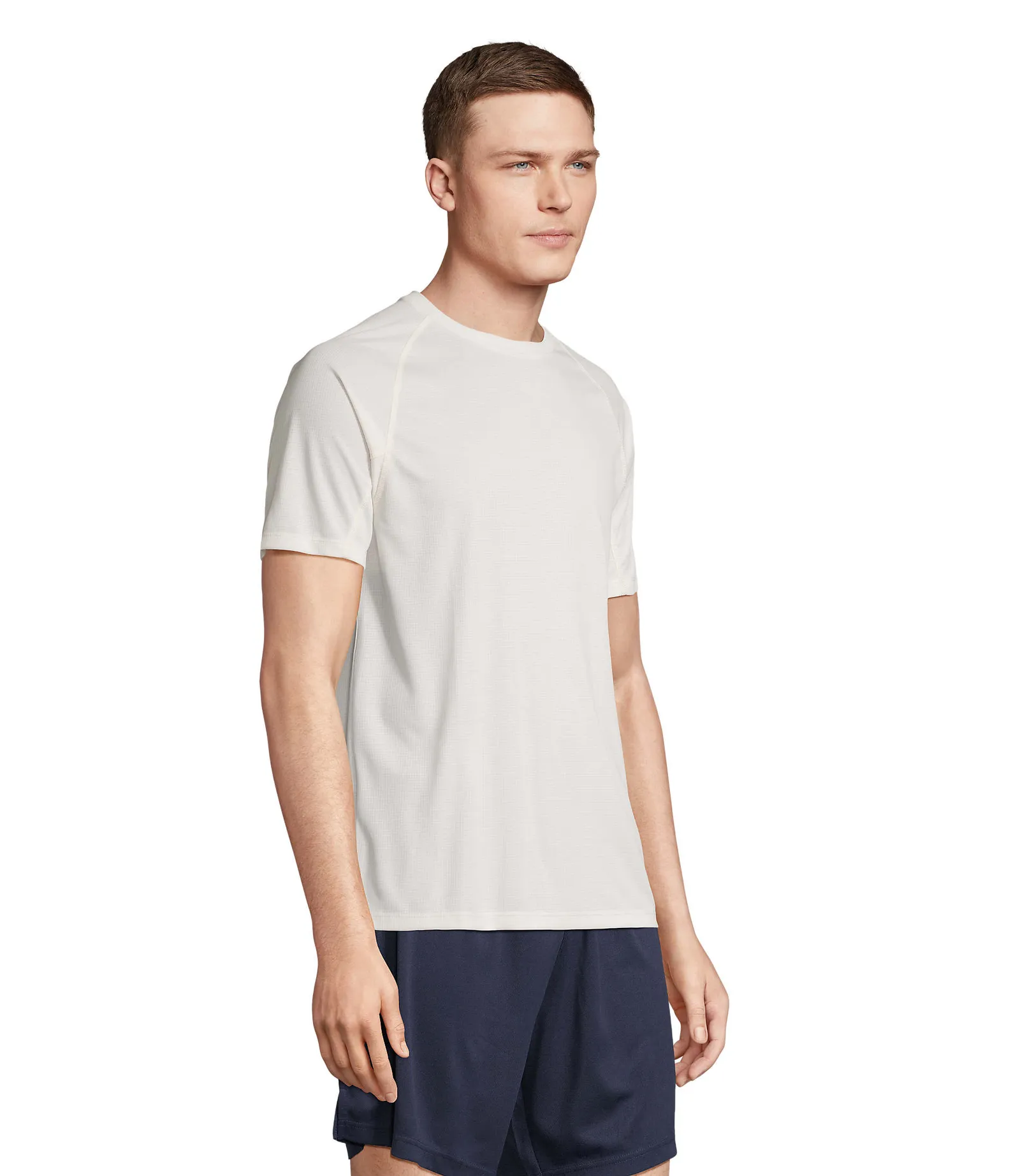 T-shirt tecnica SOL'S Vortex, Creamy white, su modello, lato