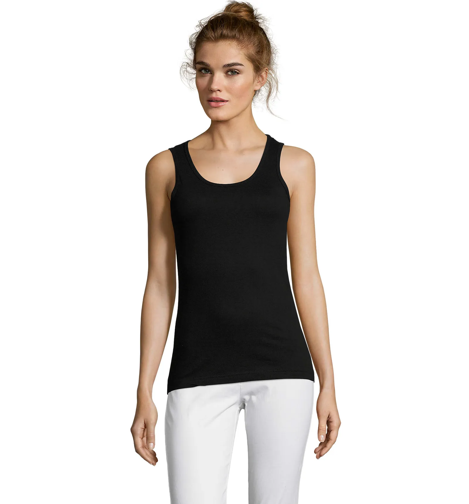Canotta SOL'S Jane, Deep black, su modello, fronte