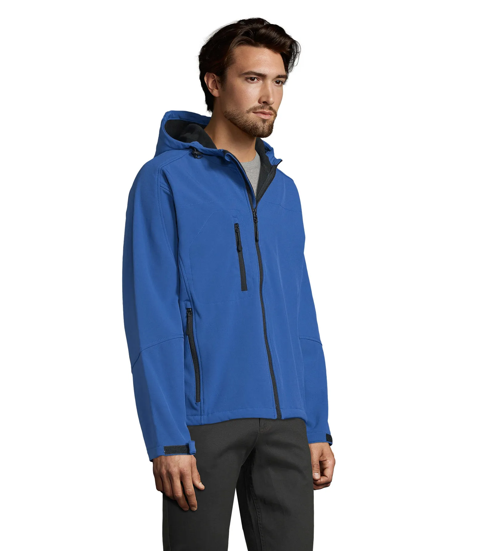 Softshell SOL'S Replay Men, Royal blue, su modello, lato
