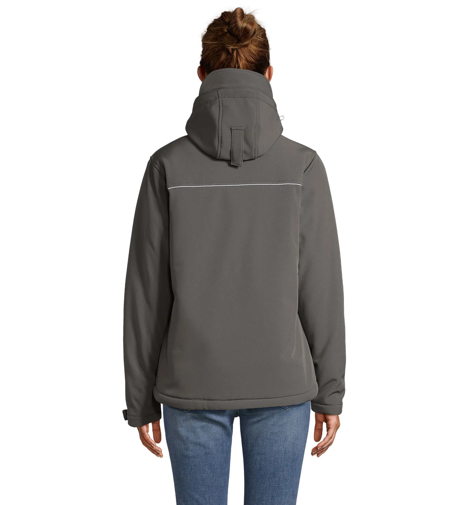Softshell SOL'S Rock Women, Charcoal grey, su modello, retro