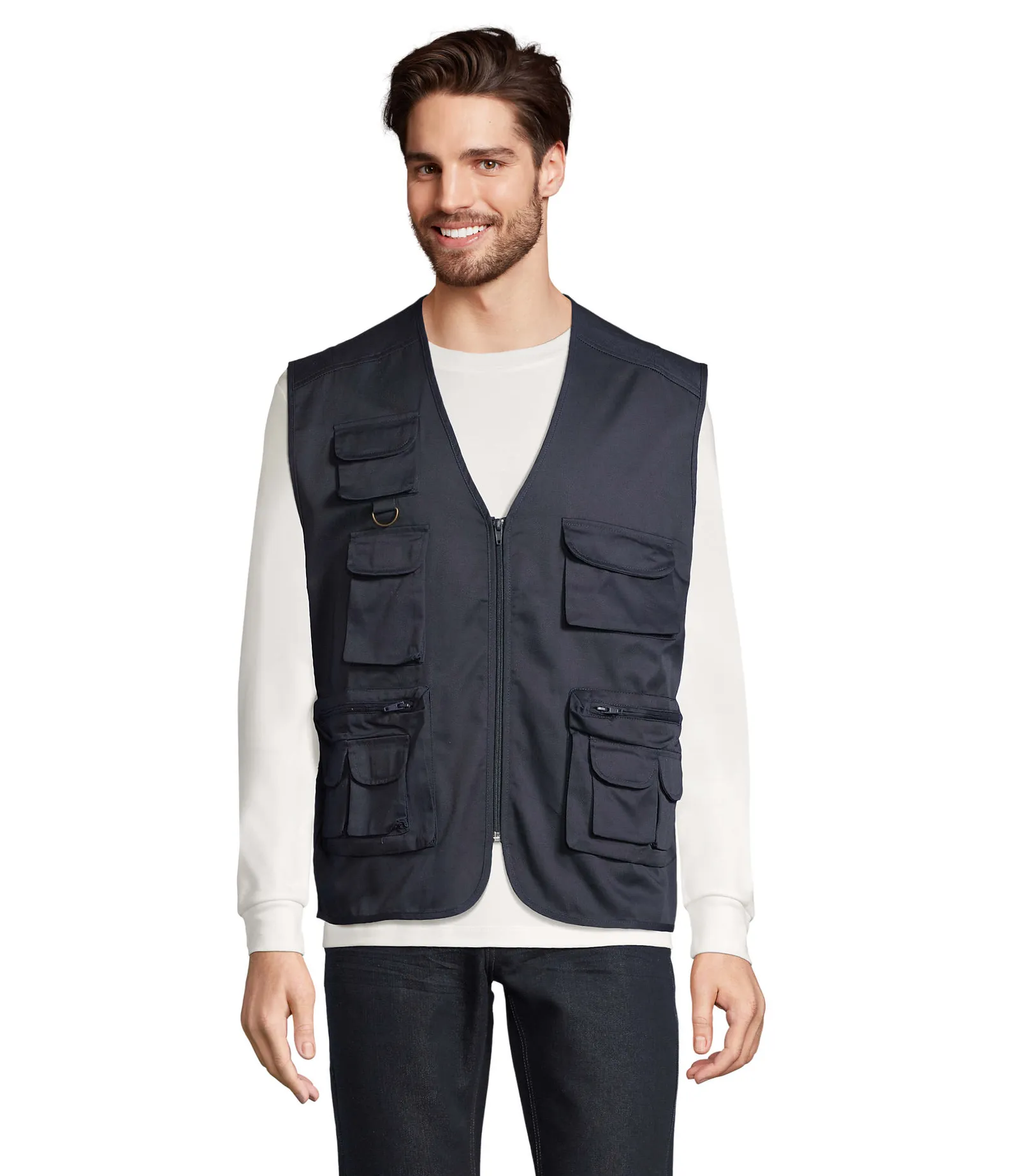 Gilet SOL'S Wild, Navy, su modello, fronte