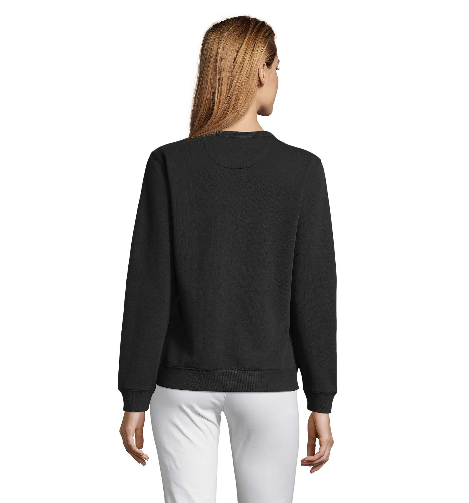 Felpa girocollo SOL'S Sully Women, Black, su modello, retro