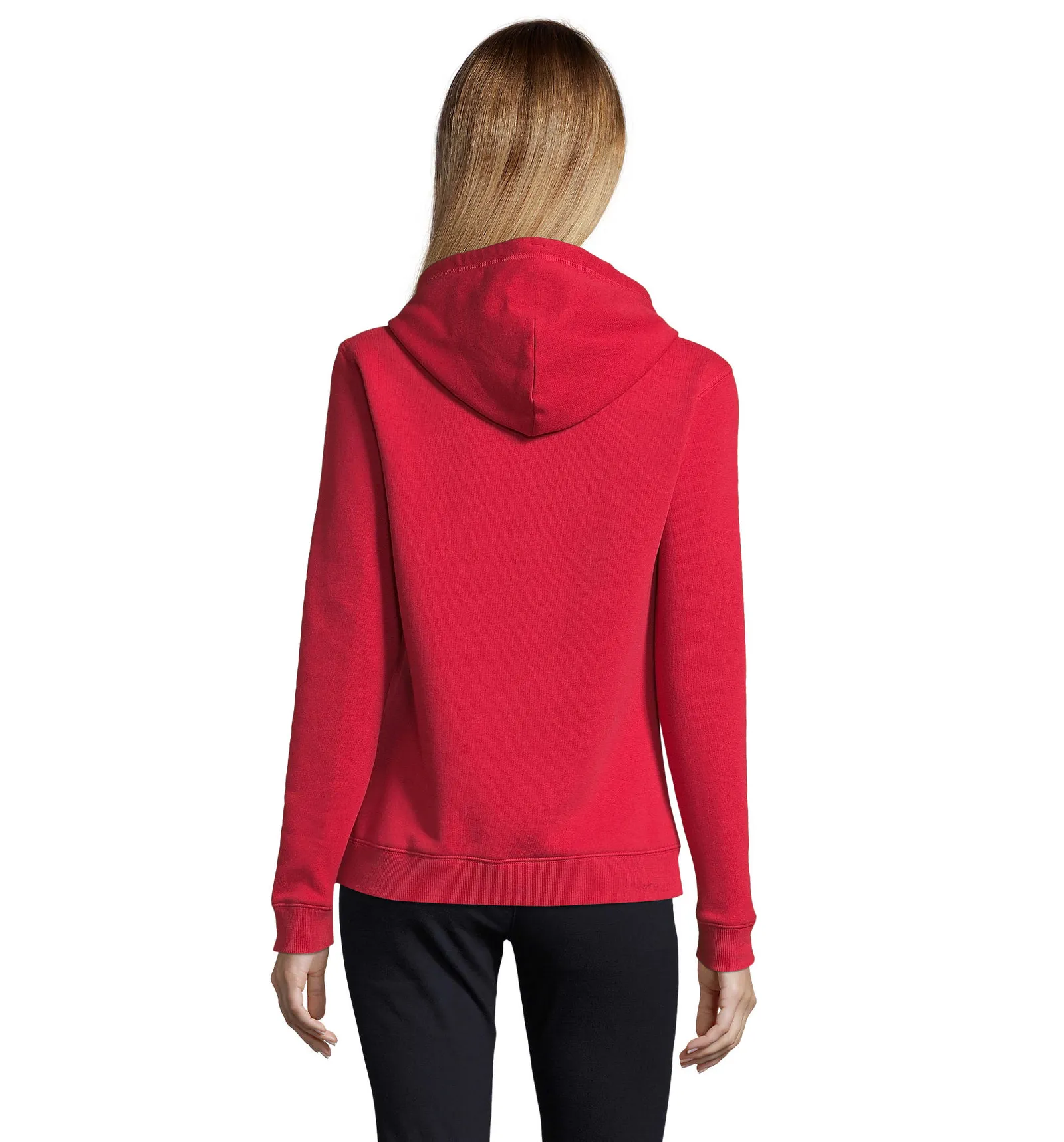 Felpa con cappuccio SOL'S Spencer Women, Red, su modello, retro