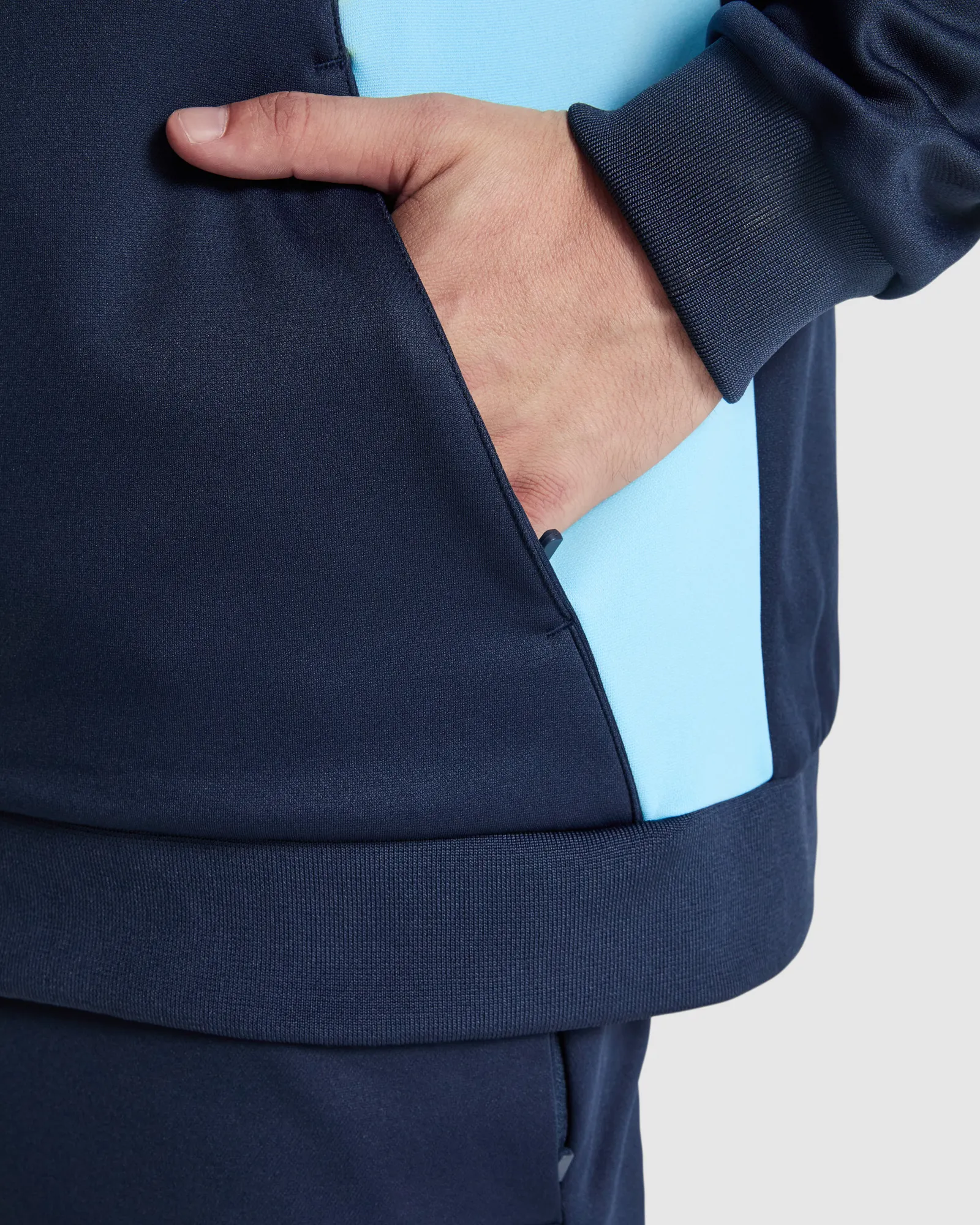 Felpa con zip Roly Leros, Azzurro/Blu Marino, dettaglio 2