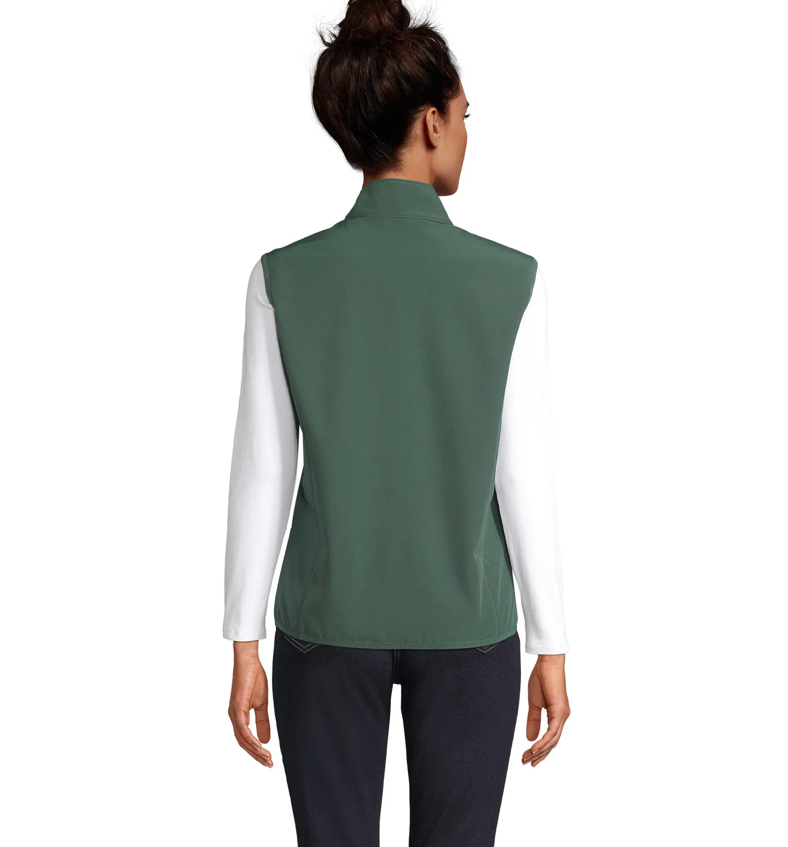 Gilet SOL'S Falcon BW Women, Forest green, su modello, retro