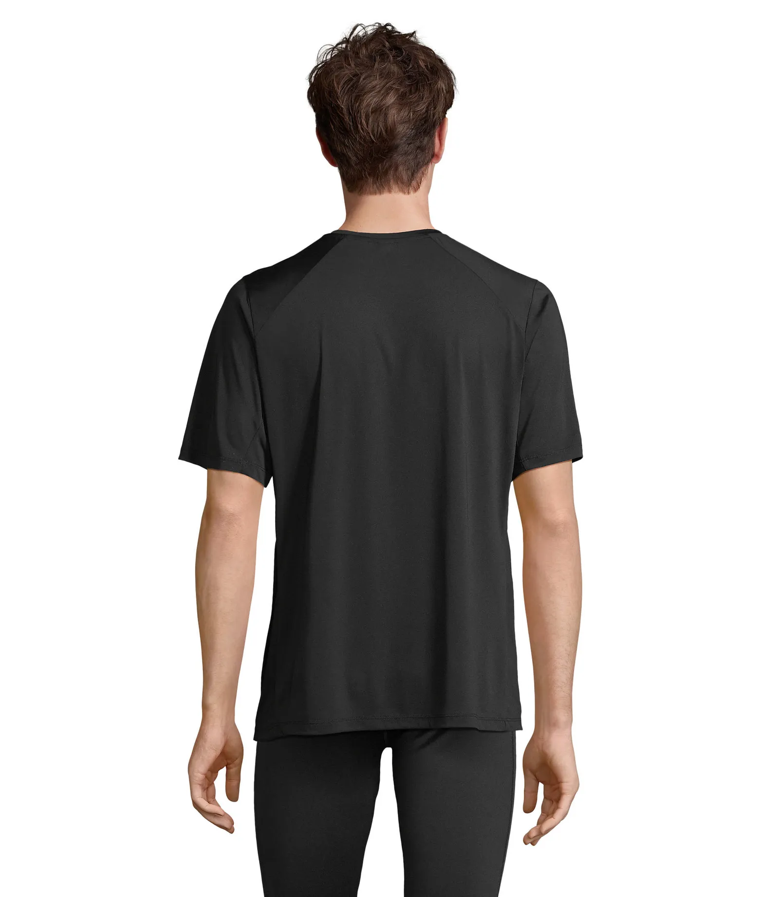 T-shirt tecnica SOL'S Storm, Black, su modello, retro
