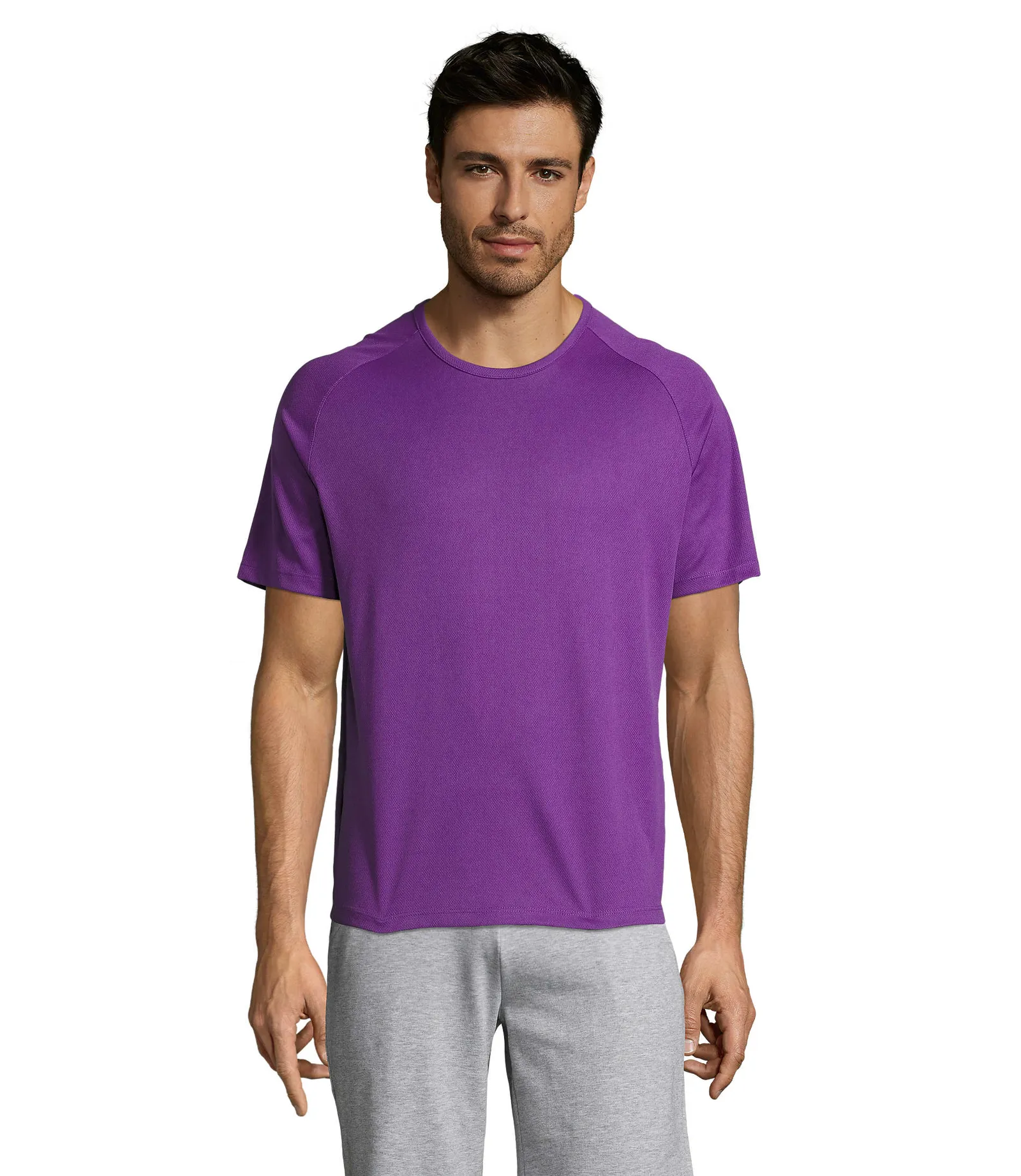 Sporty Viola scuro indossata fronte