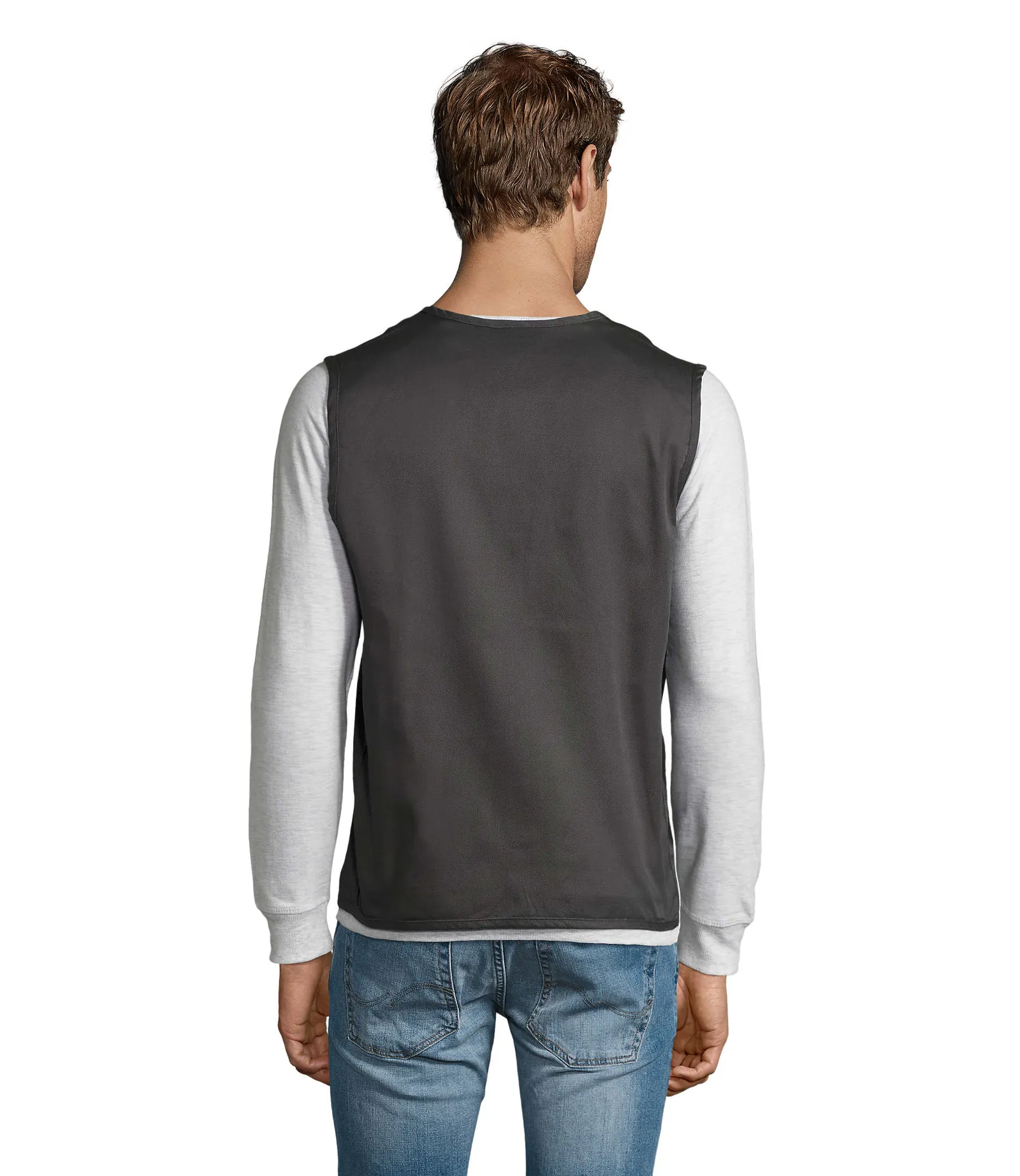Gilet SOL'S Wallace, Charcoal grey, su modello, retro