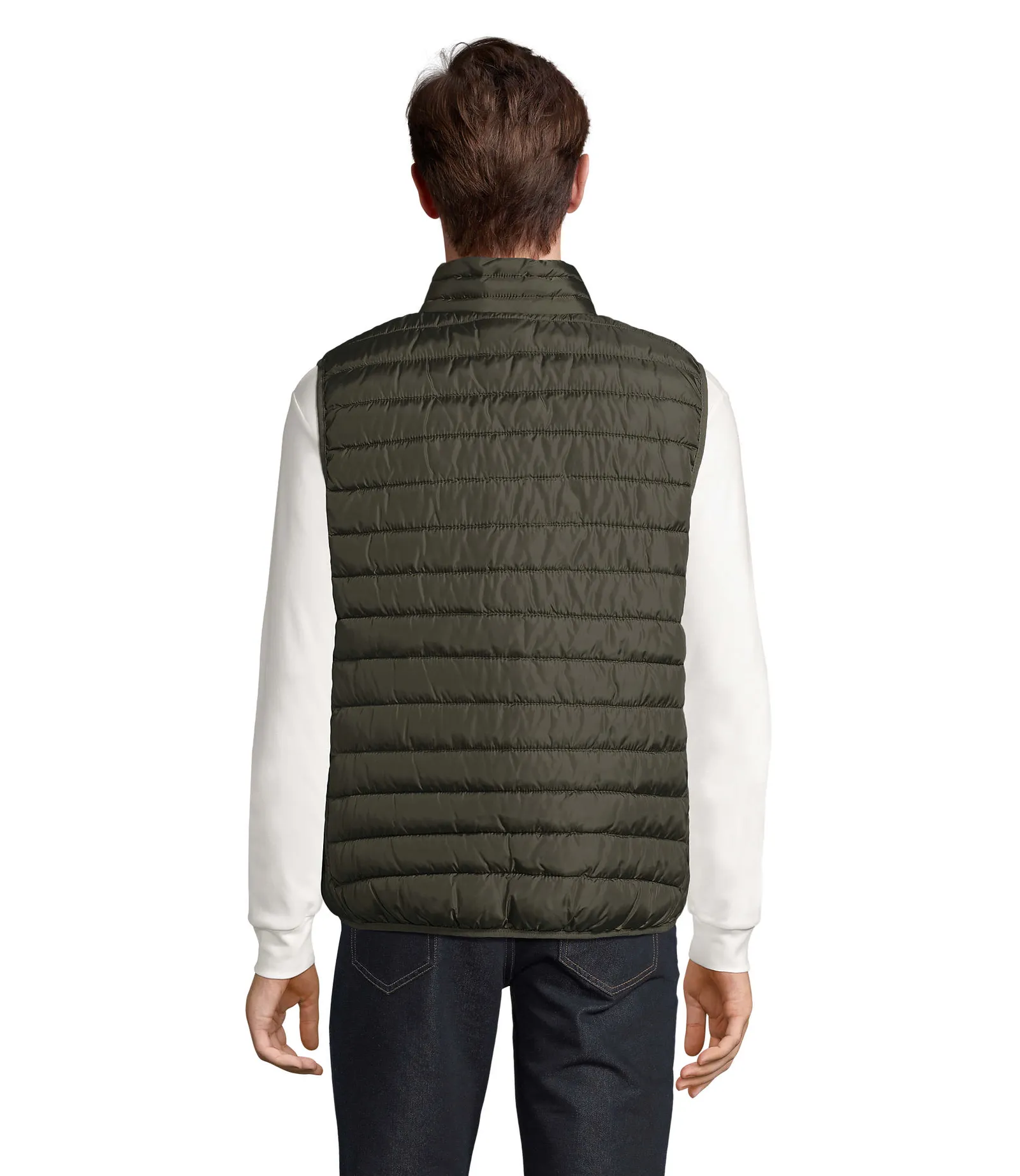 Gilet SOL'S Stream BW Men, Army, su modello, retro