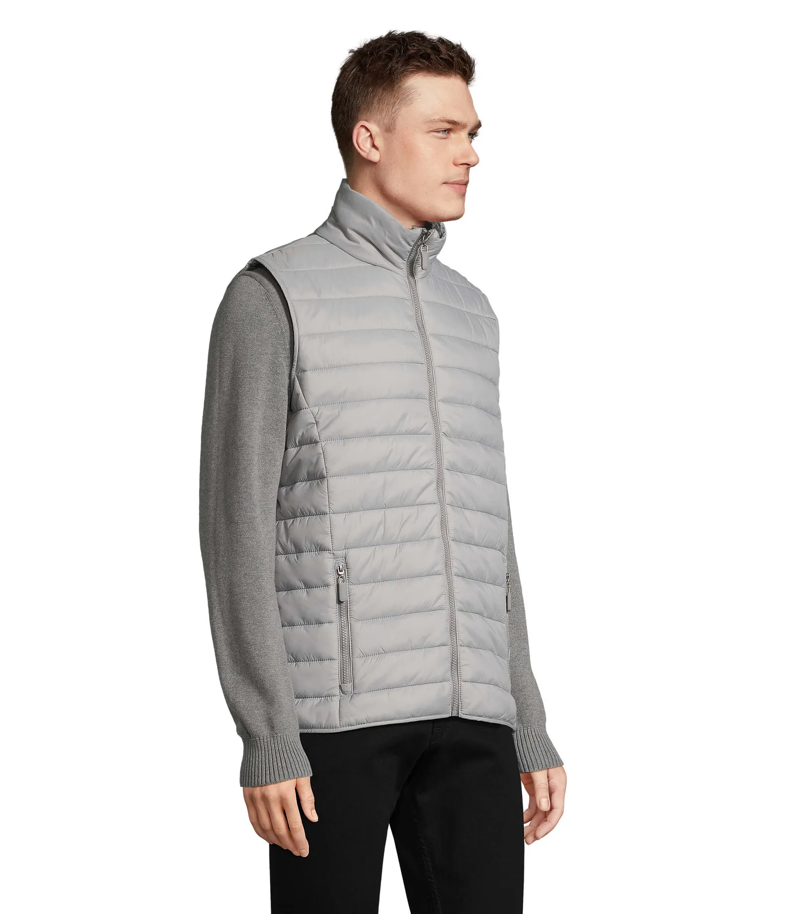 Gilet SOL'S Wave Men, Metal grey, su modello, lato