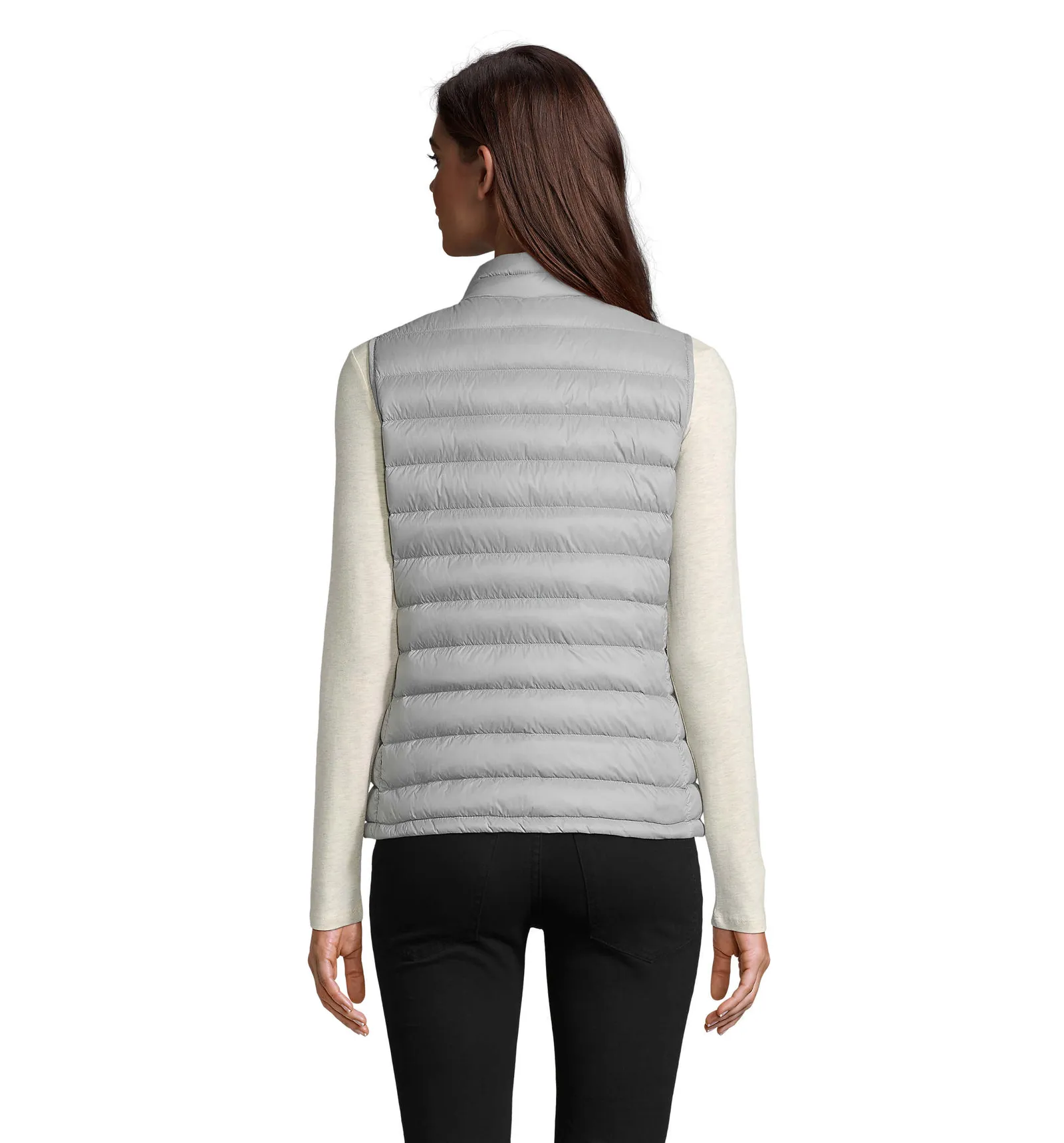 Gilet SOL'S Wilson BW Women, Metal grey, su modello, retro