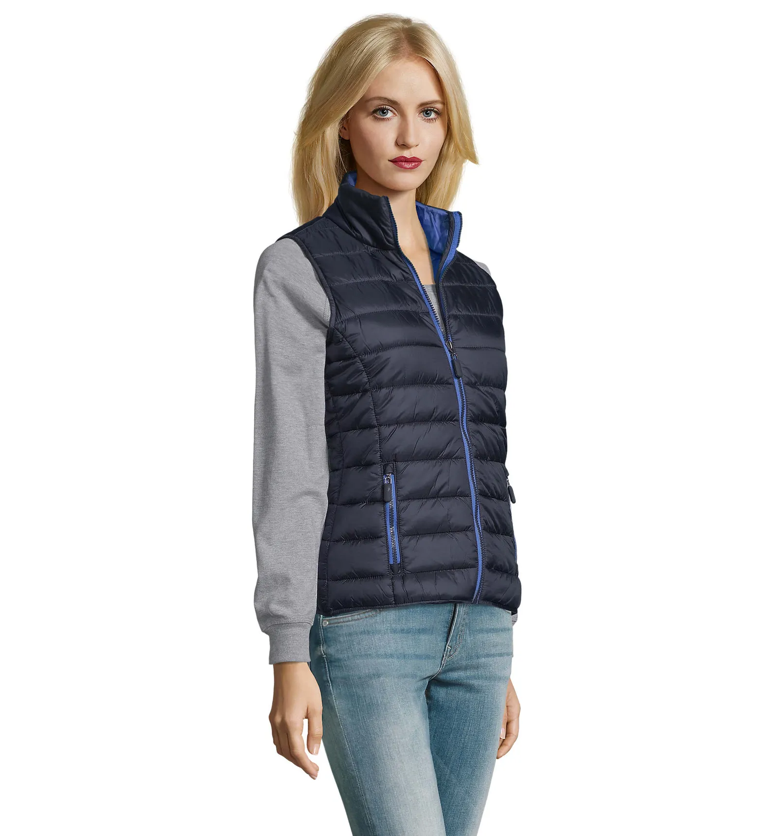 Gilet SOL'S Wave Women, Navy, su modello, lato