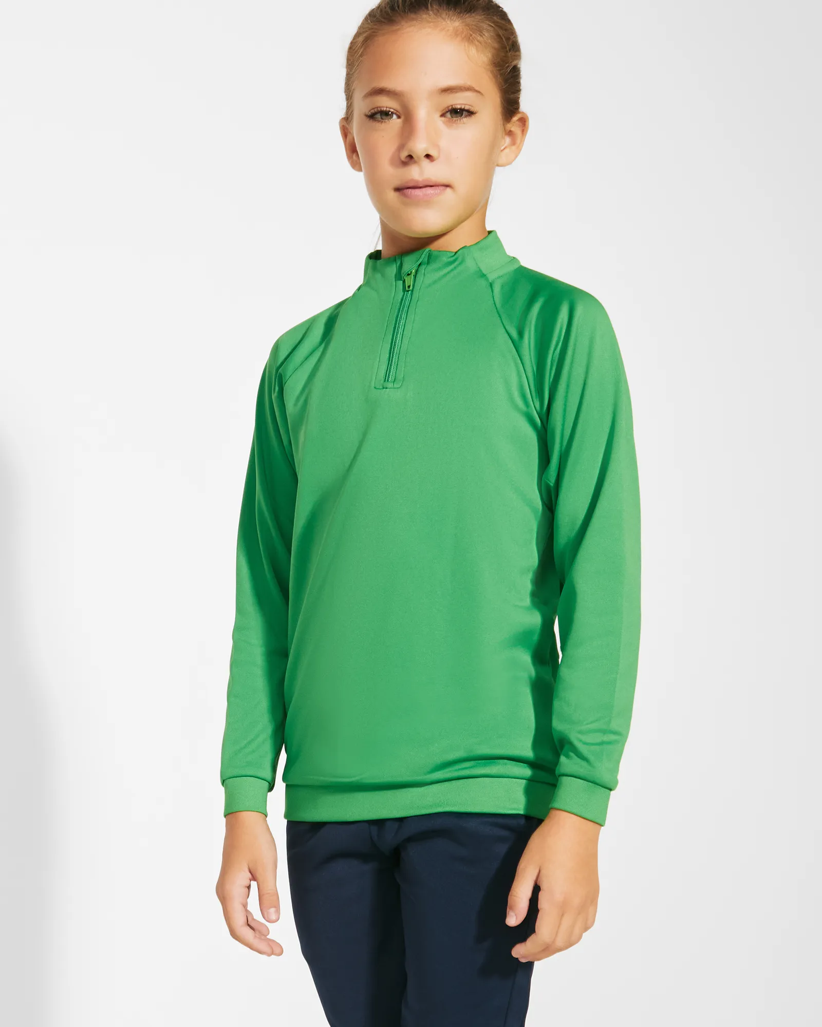 Felpa con mezza zip Roly Epiro, Verde Felce, dettaglio
