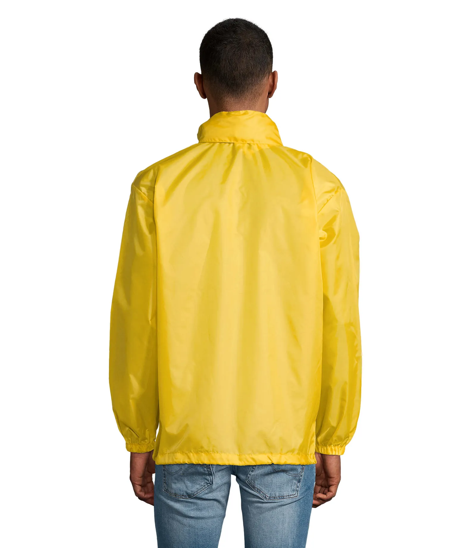 Giacca antivento SOL'S Shift, Gold, su modello, retro