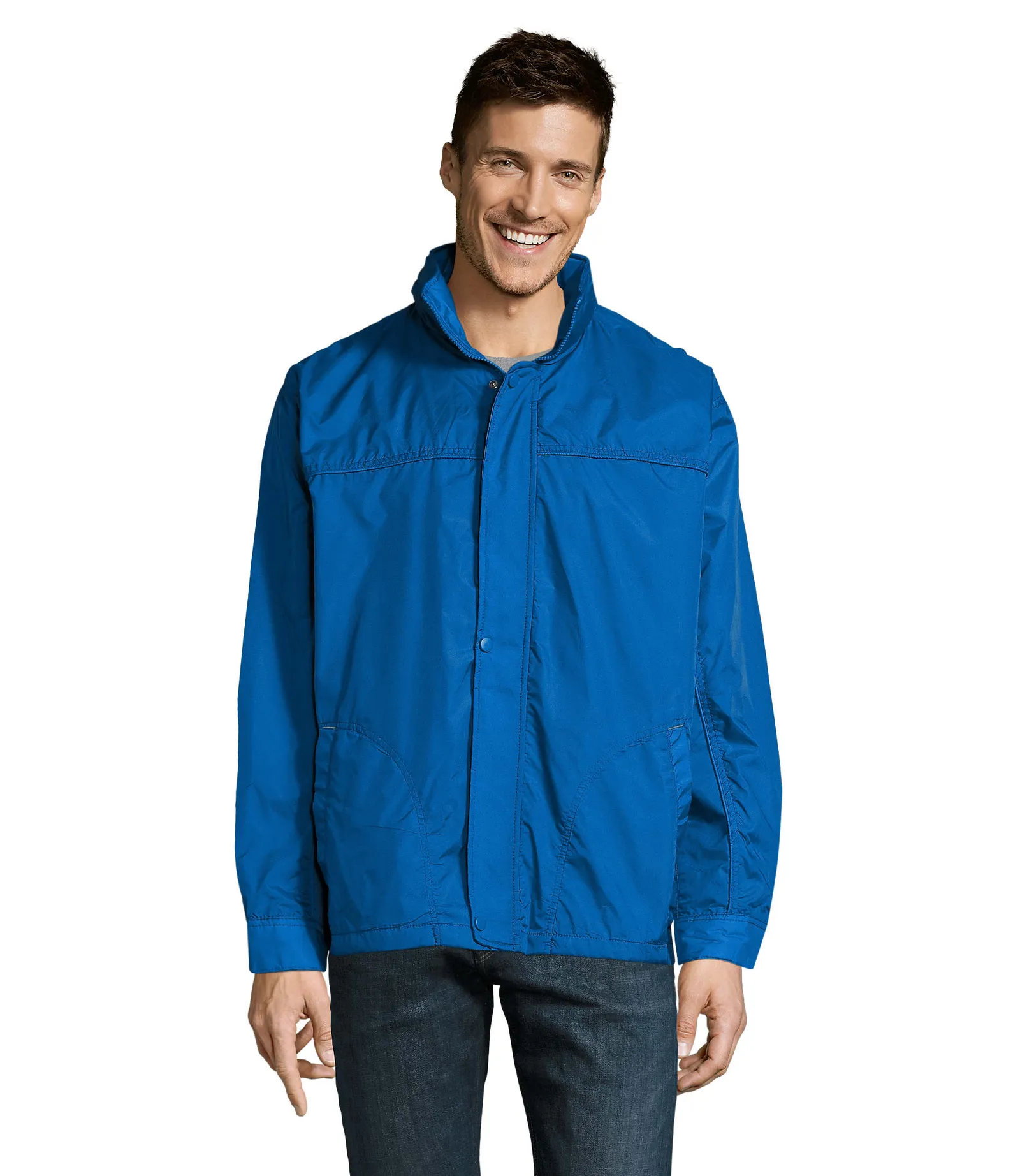 Giacca antivento SOL'S Mistral, Royal blue, su modello, fronte