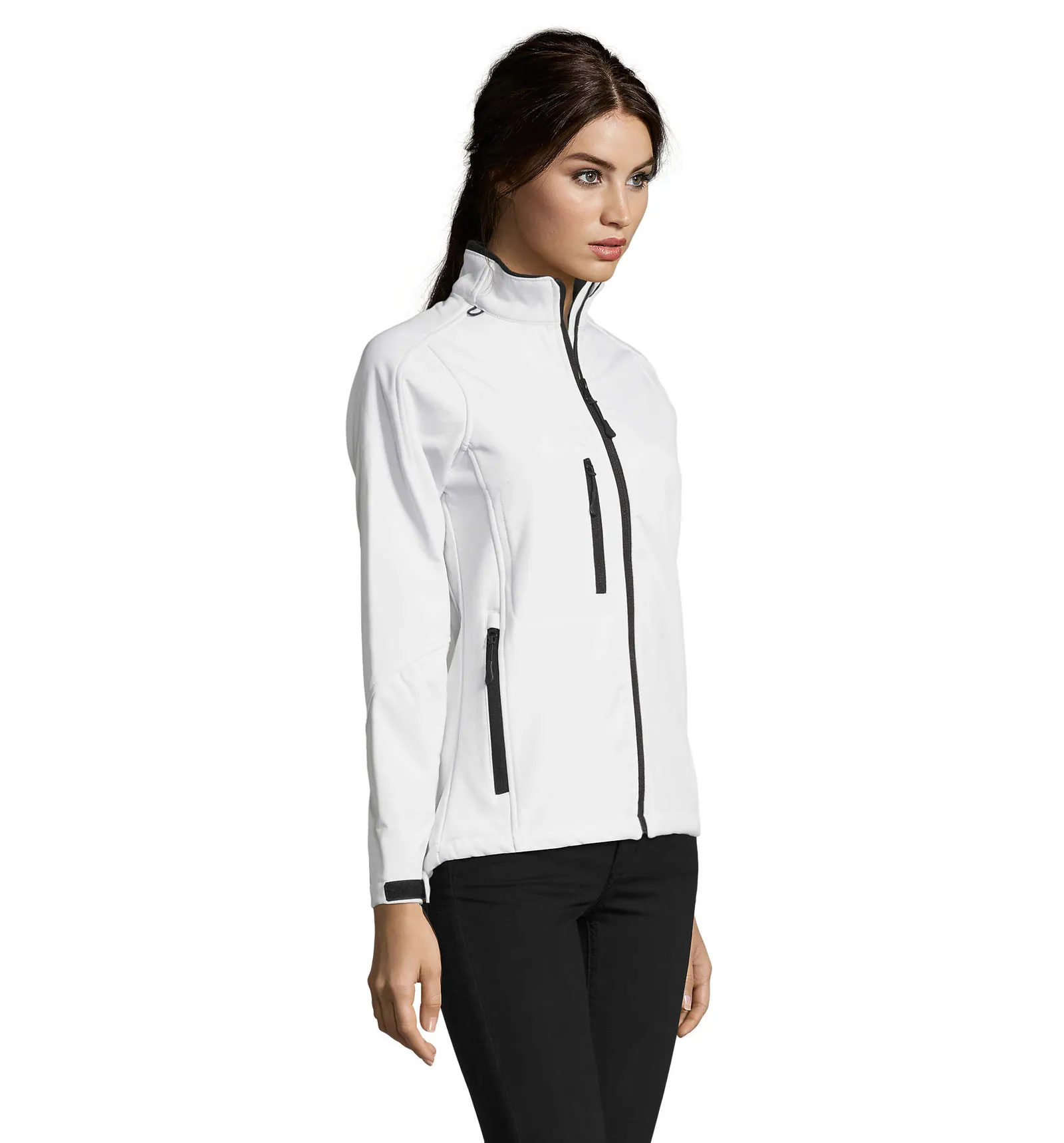 Softshell SOL'S Roxy, White, su modello, lato