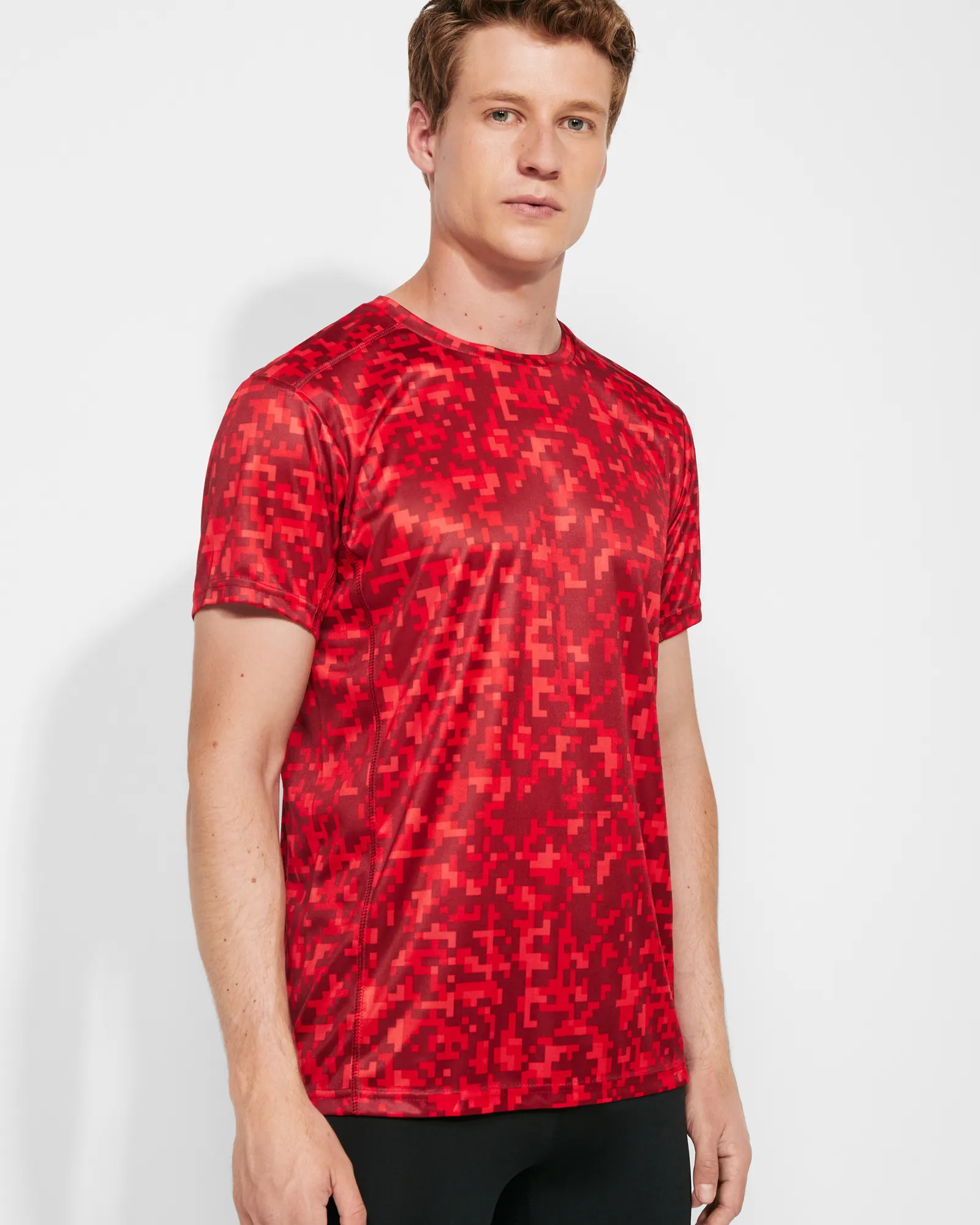 T-shirt tecnica Roly Assen, Pixel Rosso