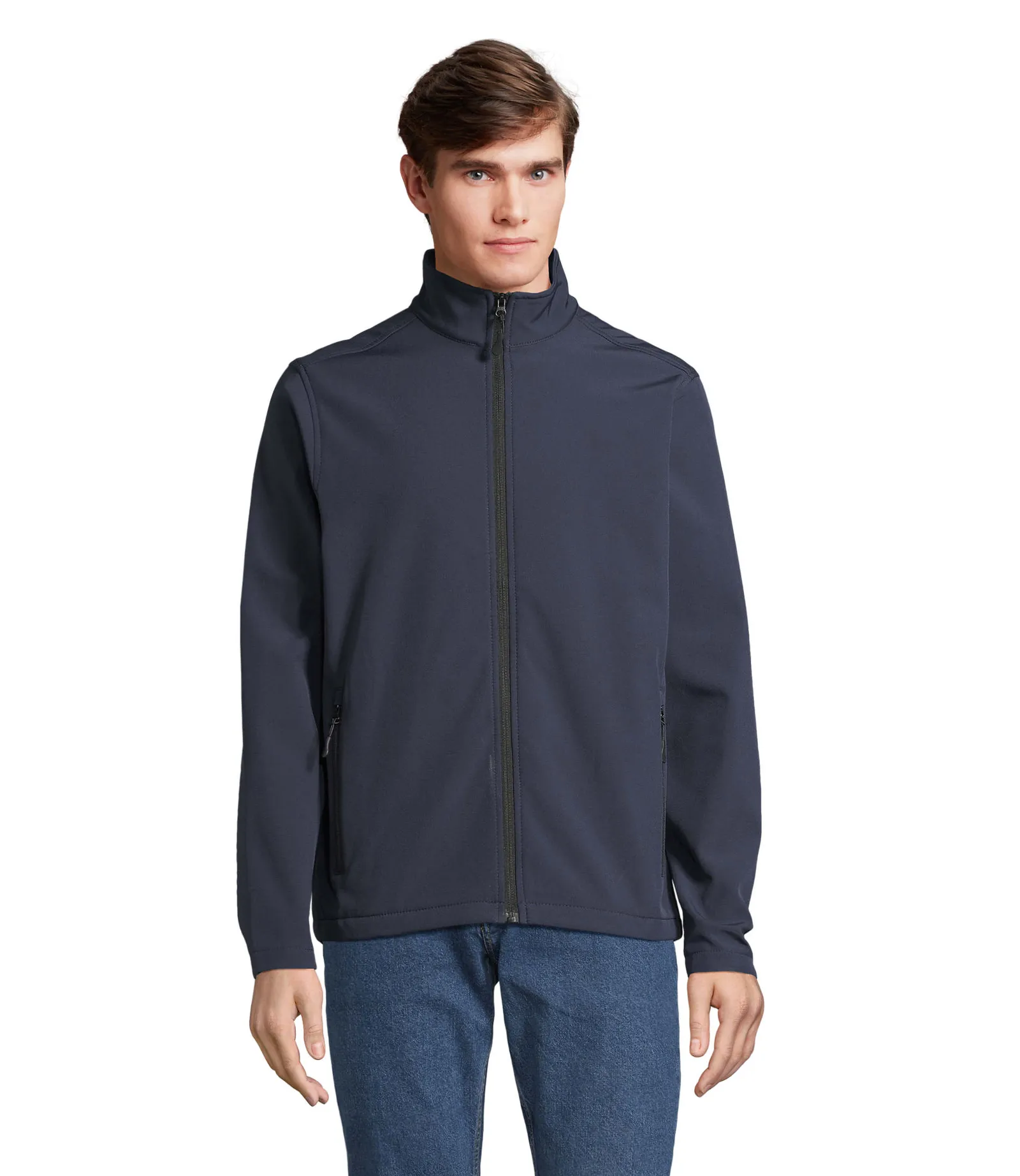 Softshell SOL'S Race Men, French navy, su modello, fronte