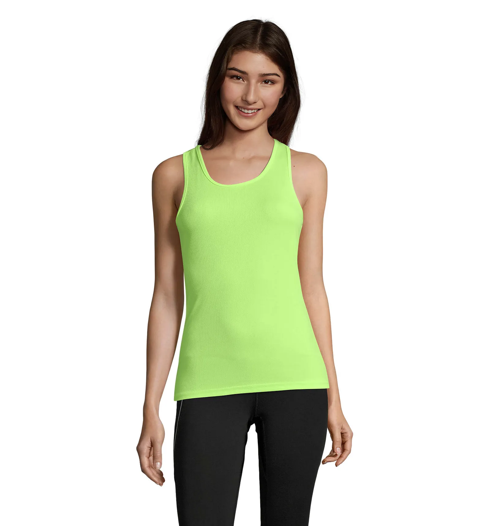 Canotta SOL'S Sporty TT Women, Neon yellow, su modello, fronte