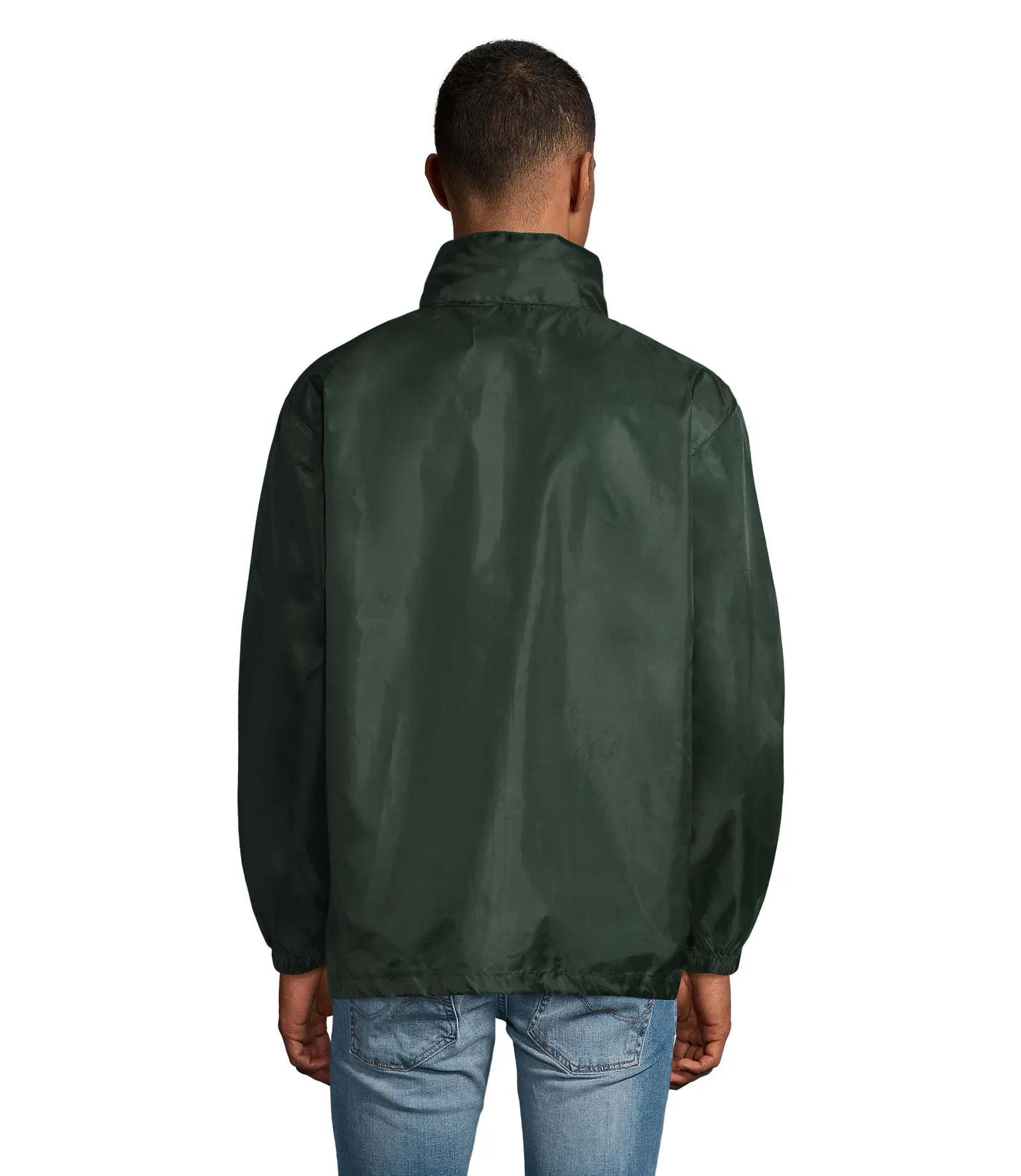 Giacca antivento SOL'S Shift, Forest green, su modello, retro
