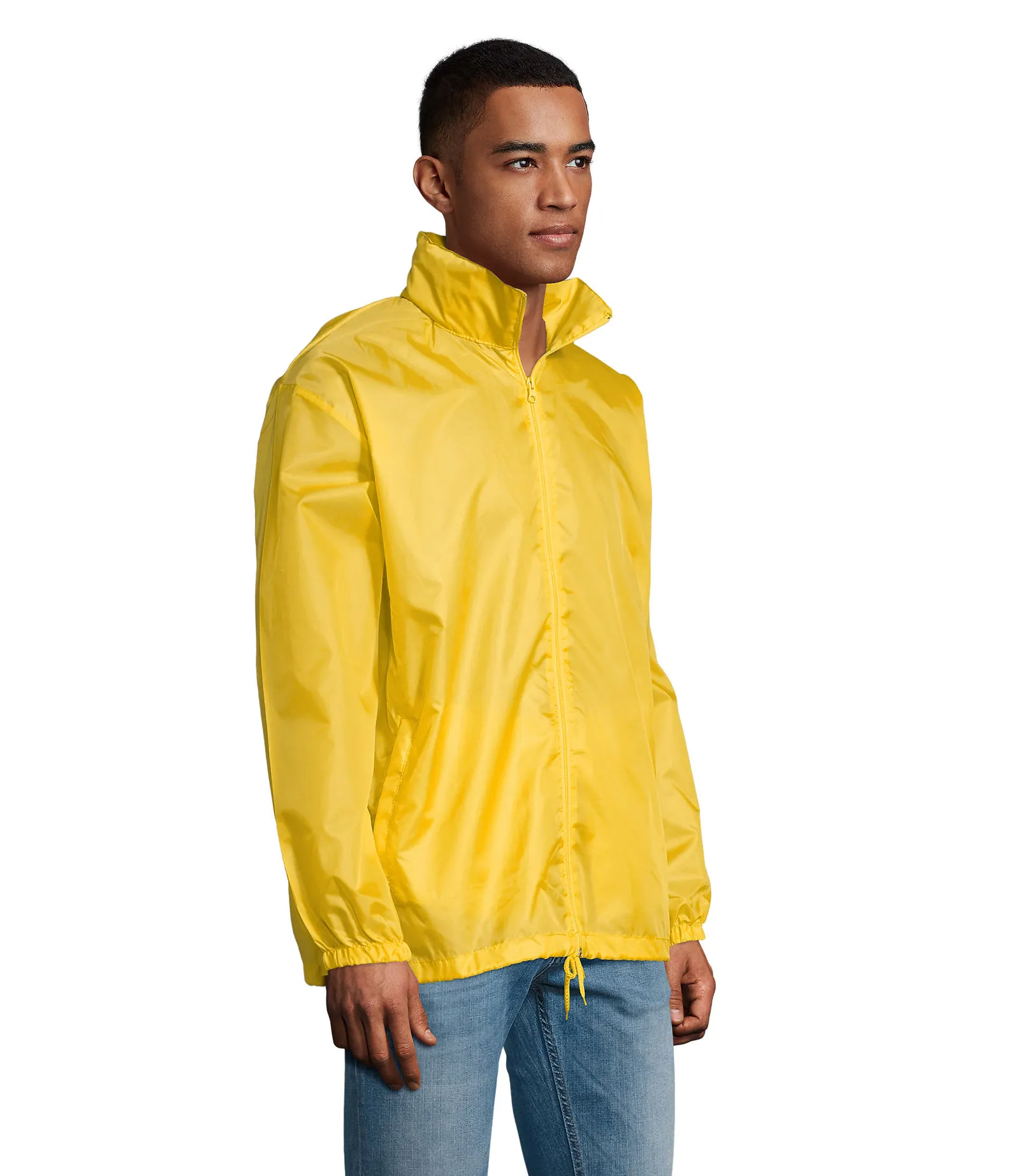 Giacca antivento SOL'S Shift, Gold, su modello, lato