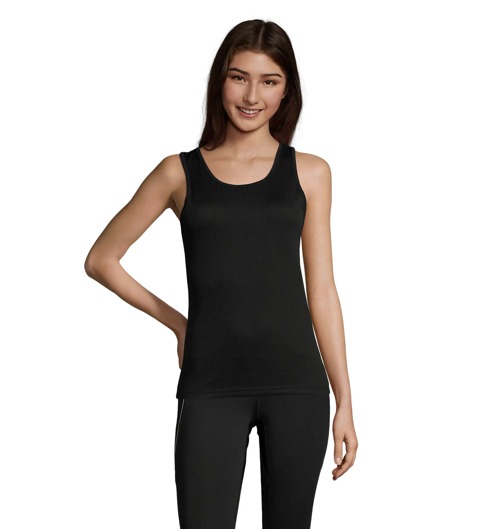 Canotta SOL'S Sporty TT Women, Black, su modello, fronte