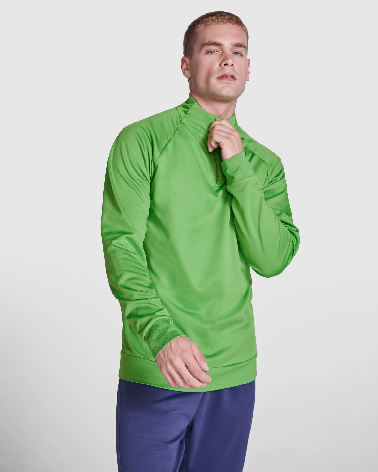 Felpa con mezza zip Roly Epiro, Verde Felce, dettaglio 2