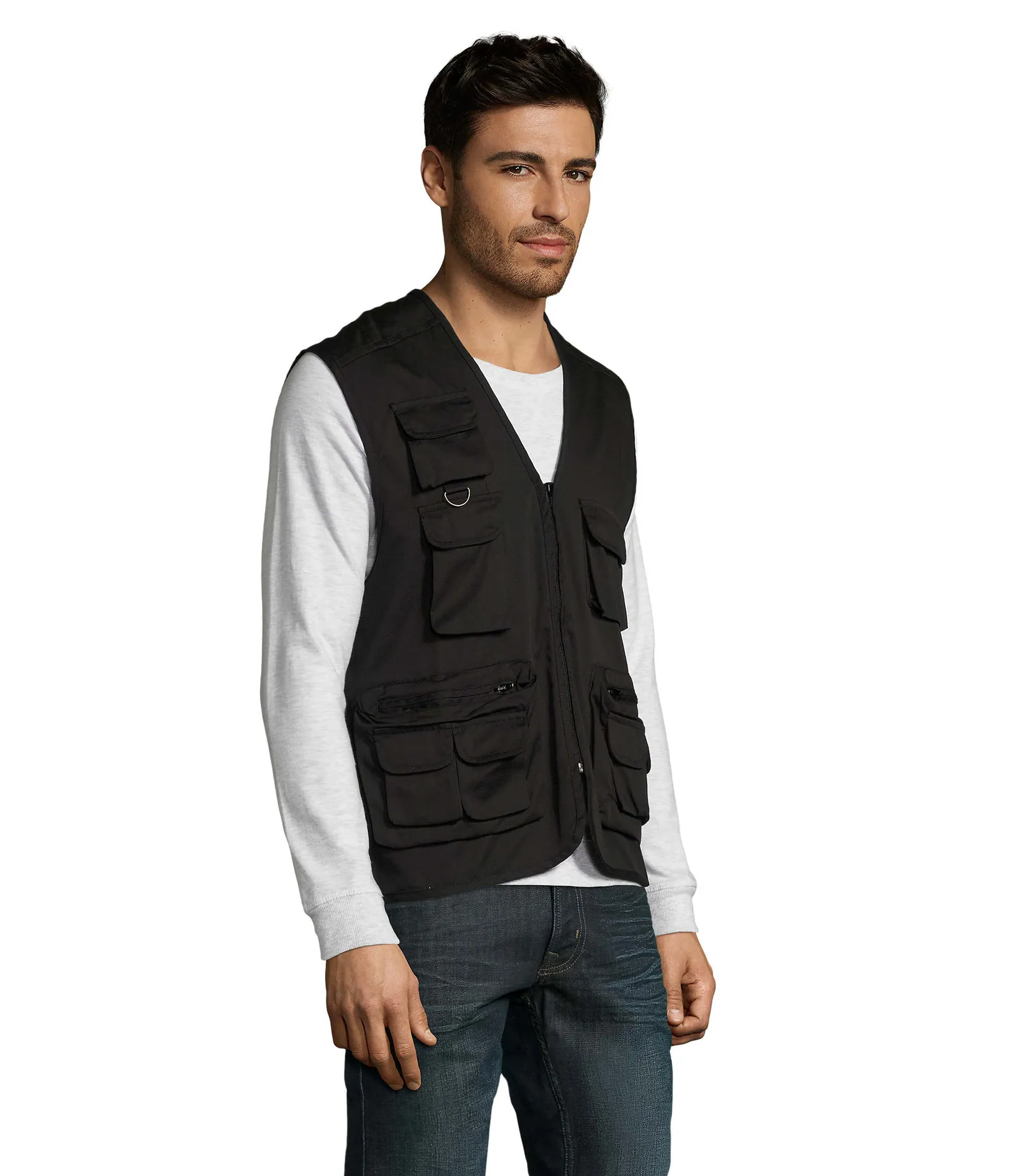 Gilet SOL'S Wild, Black, su modello, lato