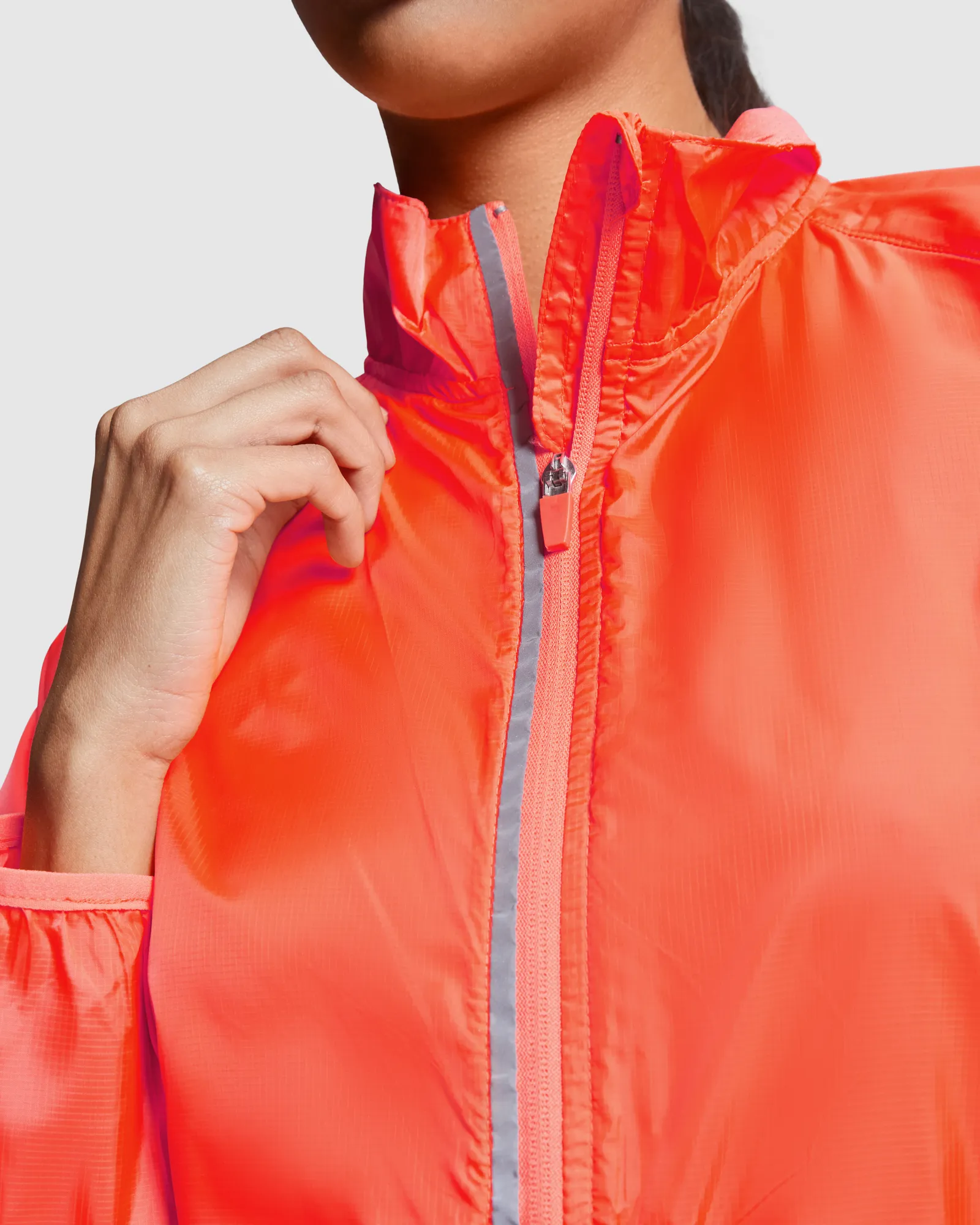 Giacca antivento Roly Glasgow Woman, Corallo Fluo, dettaglio 3