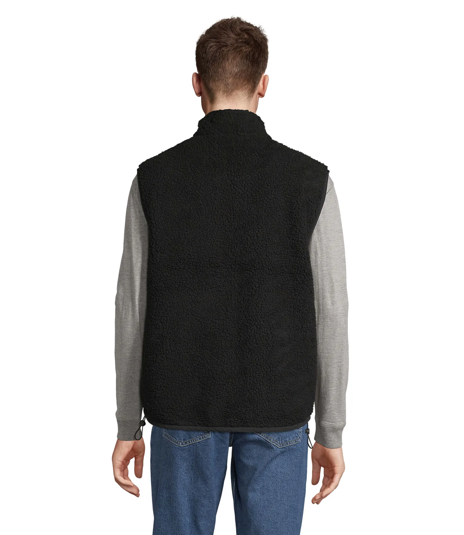 Gilet SOL'S Fury BW, Carbogrey/black, su modello, lato